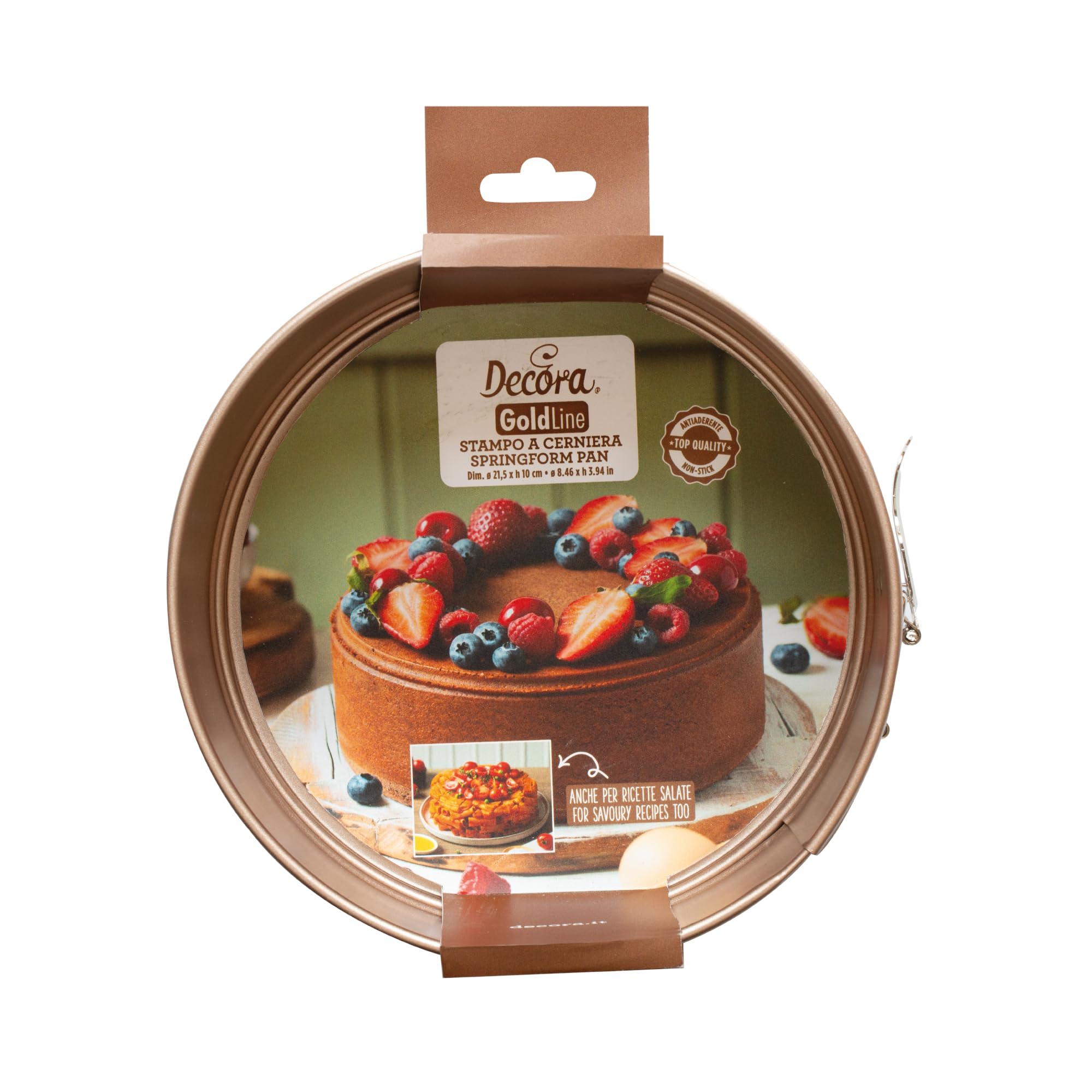 Decora Stampo Rotondo A Cerniera In Metallo Antiaderente Linea Gold Line Ø21,5 X H 10 Cm