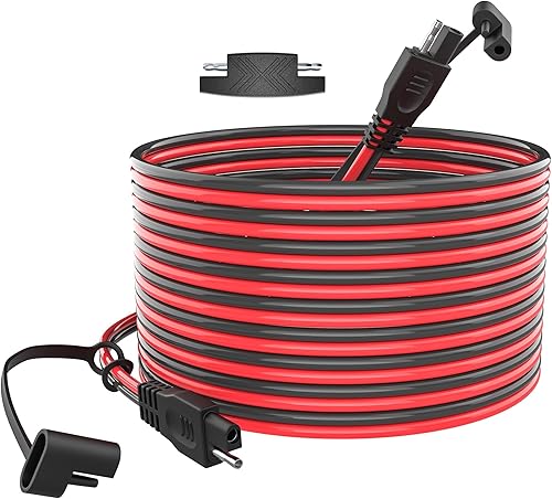 POWOXI Cable de extensión SAE de 30 pies de 16 AWG, arnés de cables de desconexión rápida, conector SAE a SAE para panel solar, batería de cable