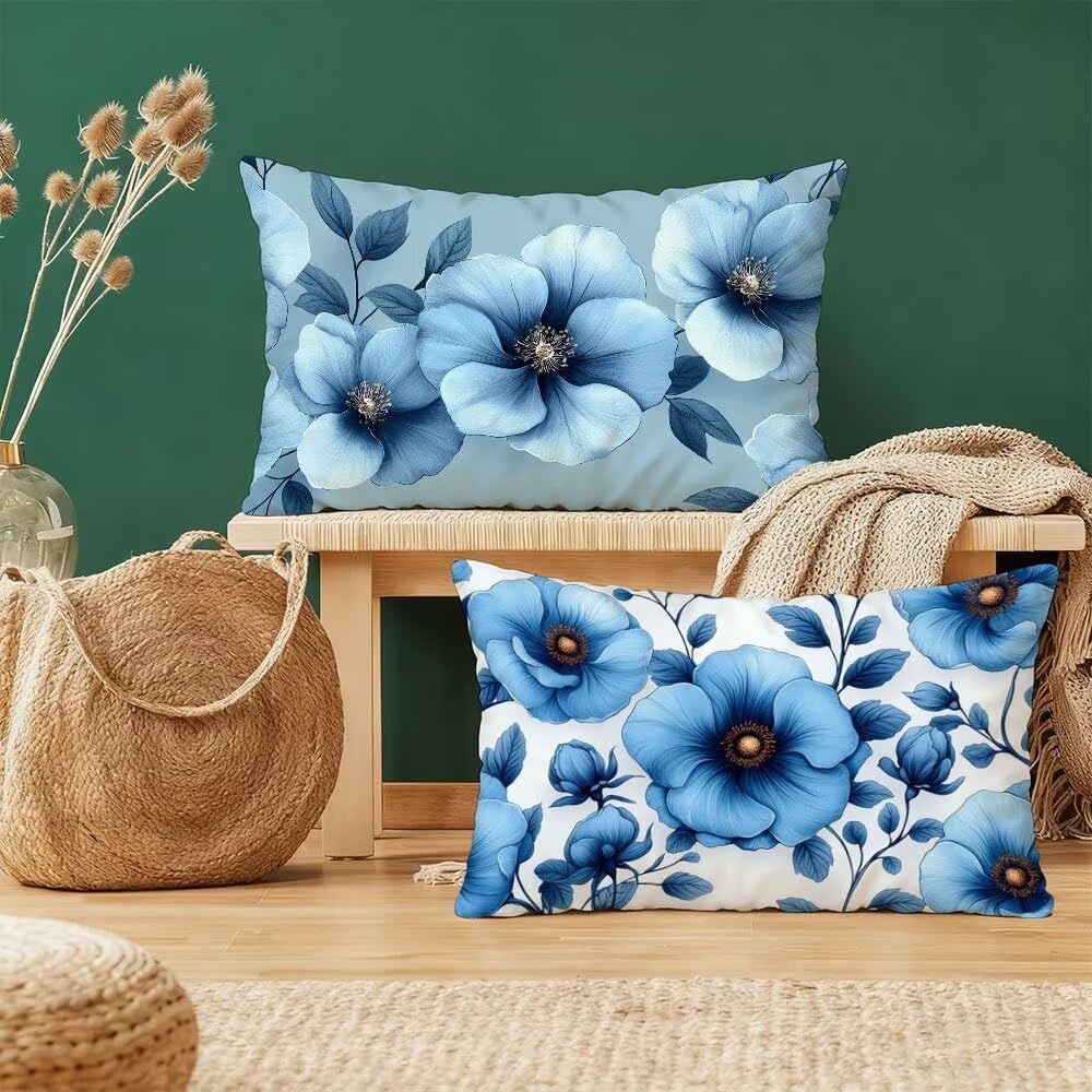 Taie d'oreiller 40x80cm bleu pour sublimer la decoration du canapé