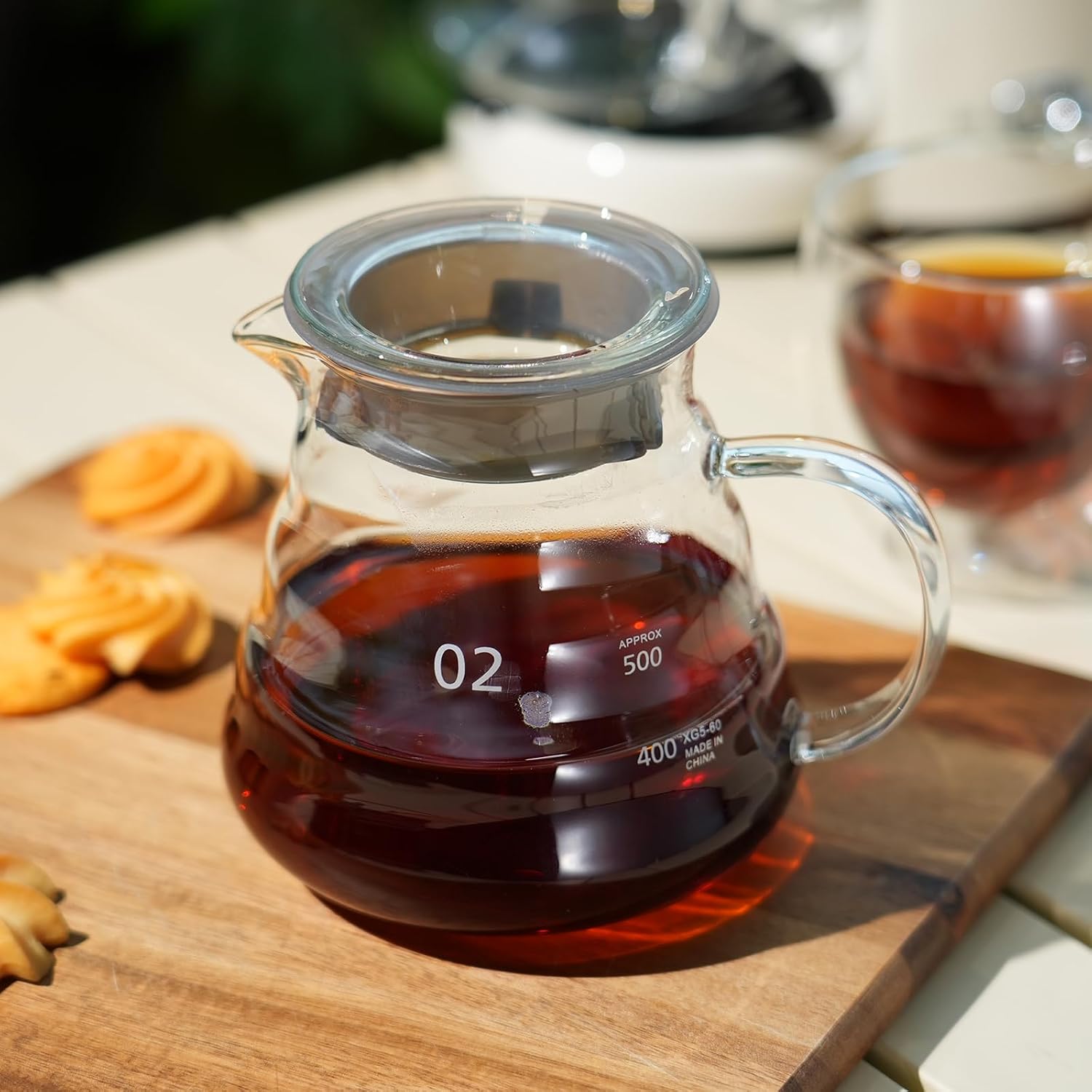 Glass Coffee Server, Standard Glass Coffee Pot with Lids for Drip Coffee Maker, 600ml (20oz)