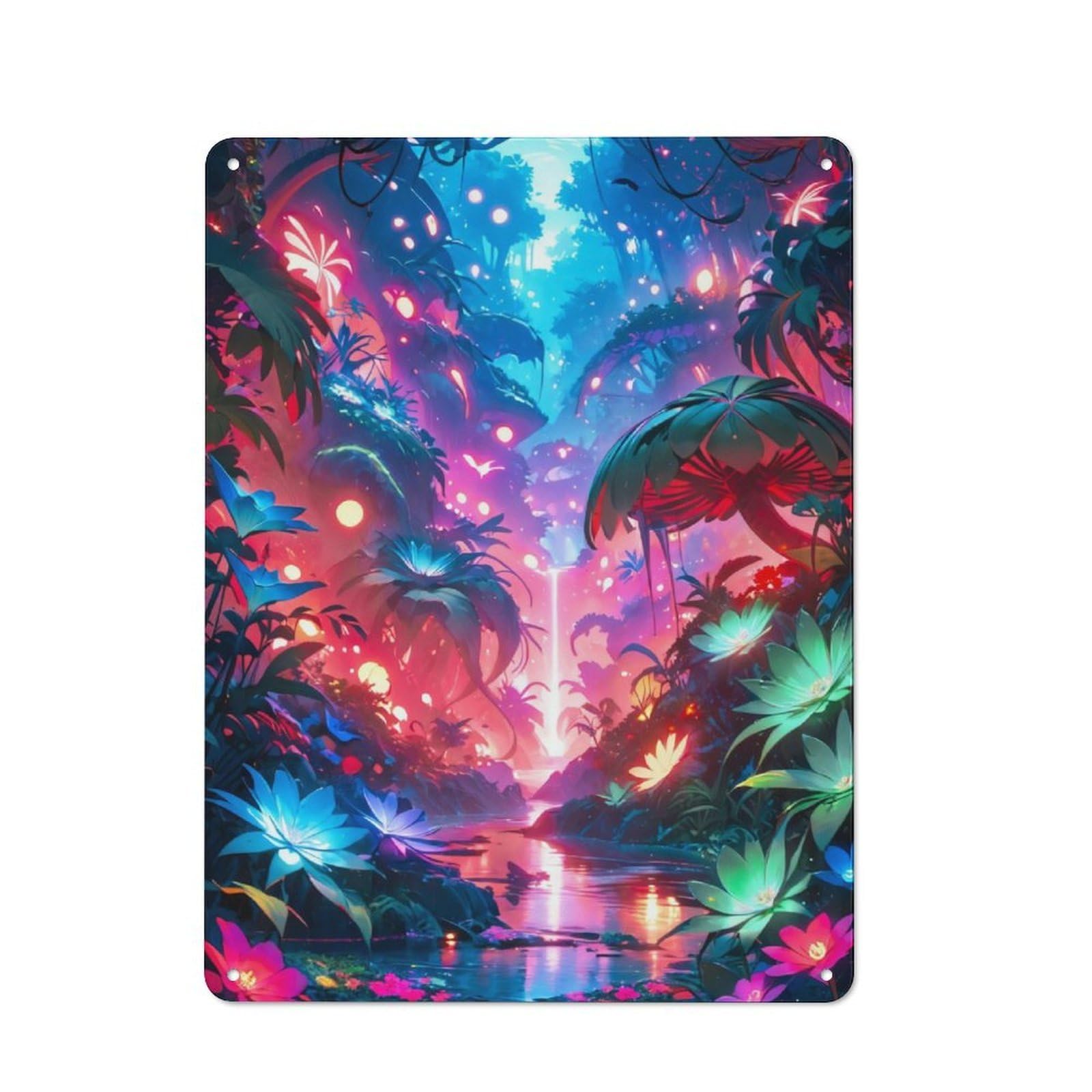 Junmoney Luminescent Jungle 40X30cm Retro Tin Wall Plaque With For Pub Or Café, A Winter Wall Decor Update For Café Interior Fans