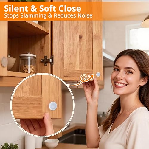 Miniatura 3 de CHUNZEXI 128 piezas de parachoques de goma transparente para puerta de gabinete, almohadillas de silicona autoadhesivas para armarios, cajones