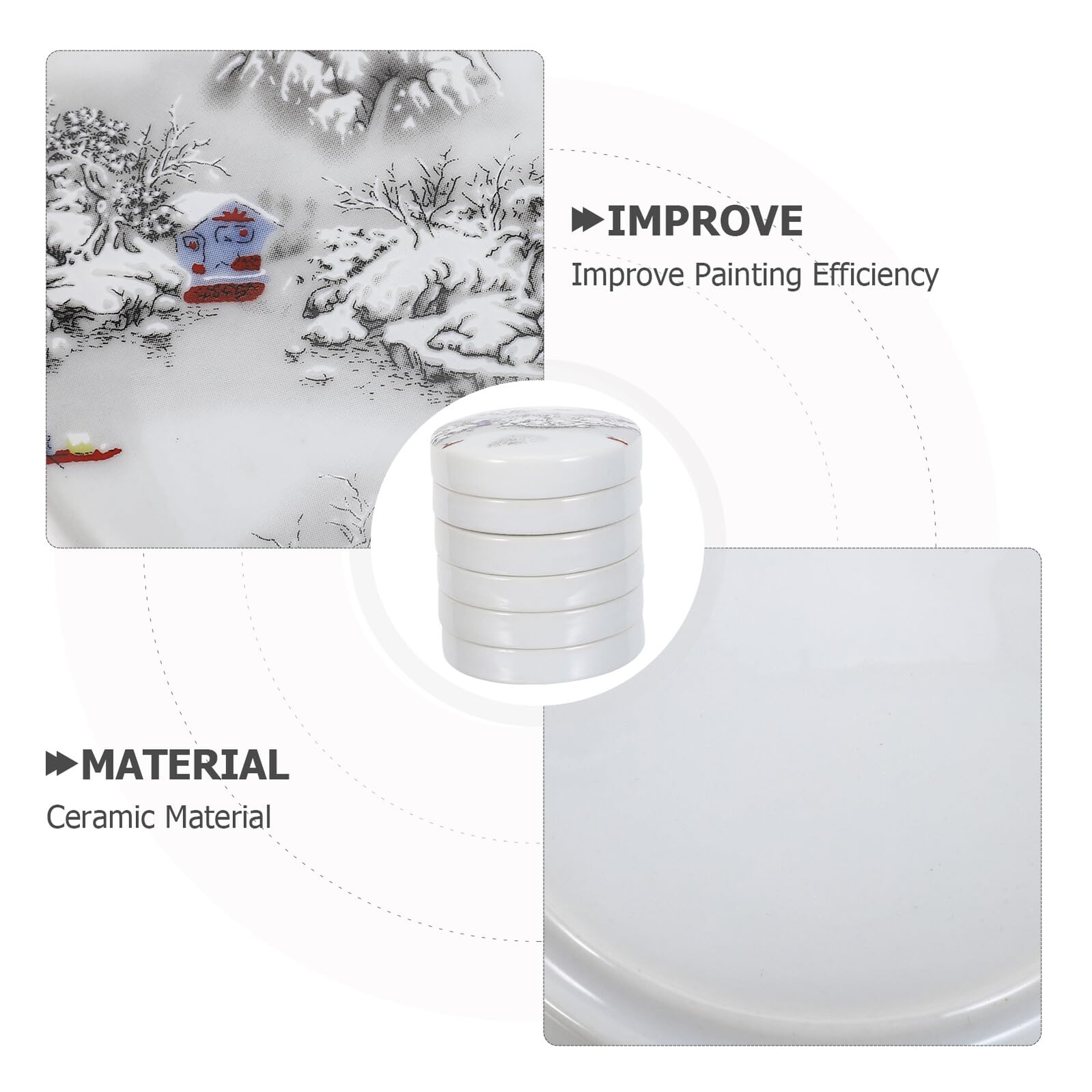 Tavolozza Ceramica Impilabile a Cinque Livelli Coperchio | Forma Rotonda, Finitura Lucida, Organizzazione Efficiente per Artisti e Studenti