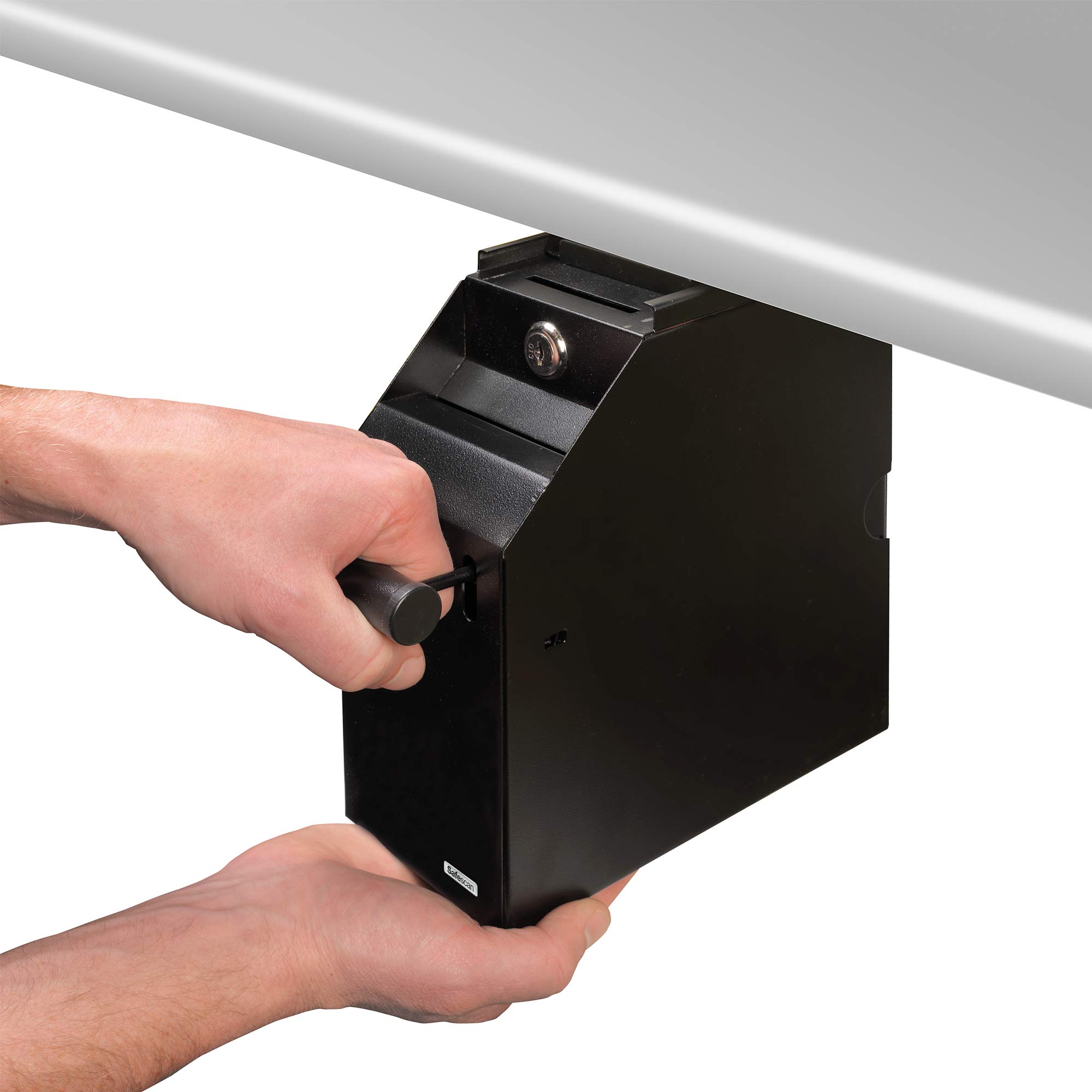 Safescan 4100 POS Safe (schwarz), sichere und diskrete Aufbewahrung von bis zu 300 Banknoten - perfekt für die Montage unter dem Verkaufstresen - Einfache Installation in der Nähe Ihre Kassenschulade