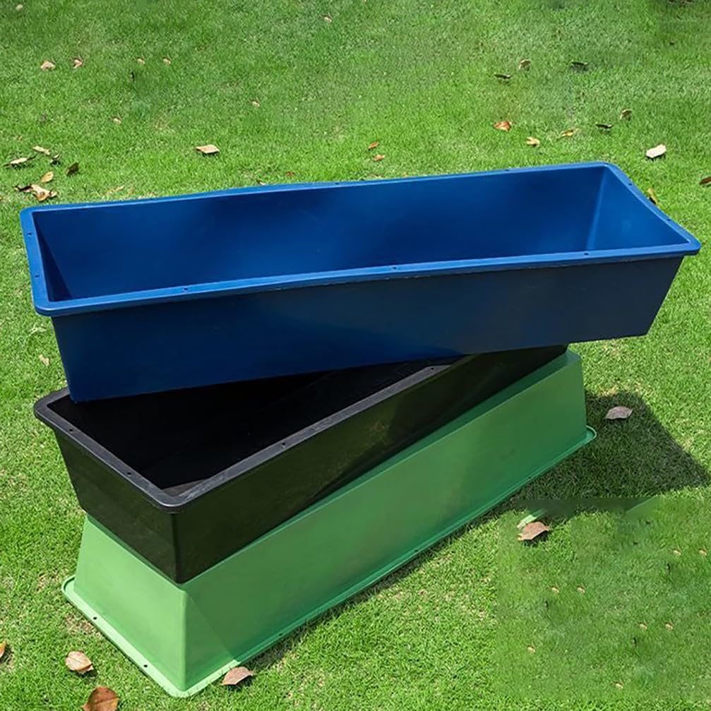 WYRNOBRX Large Chicken Feeder, Poultry Feeding Equipment, Pig Feeders Livestock Feeding Trough for Horse, Goat, Sheep, Cattle, Cow, Alpaca, Green,Green,L98.5*H18.5*W23.5