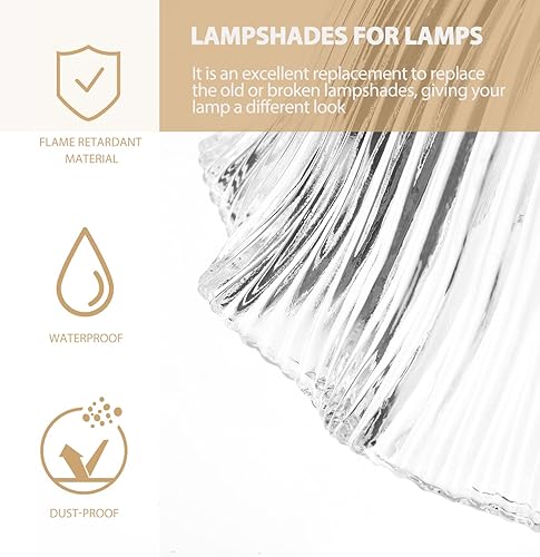 Miniatura 8 de SHERCHPRY Pantalla de lámpara colgante de cristal, pantalla de luz de mesa de cristal, cubierta de aplique de pared vintage, reemplazo de pantalla