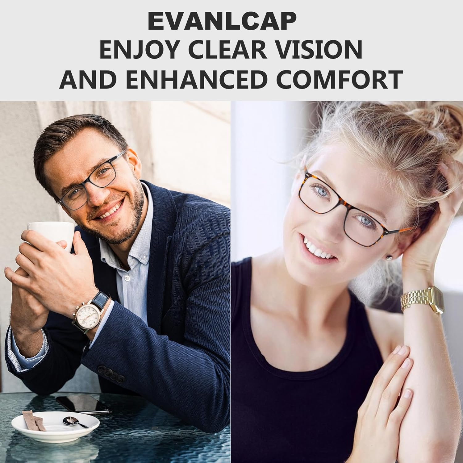 3 Pack Progressive Multifocus Reading Glasses for Men Women, Premium Blue Light Blocking Multifocus Computer Readers