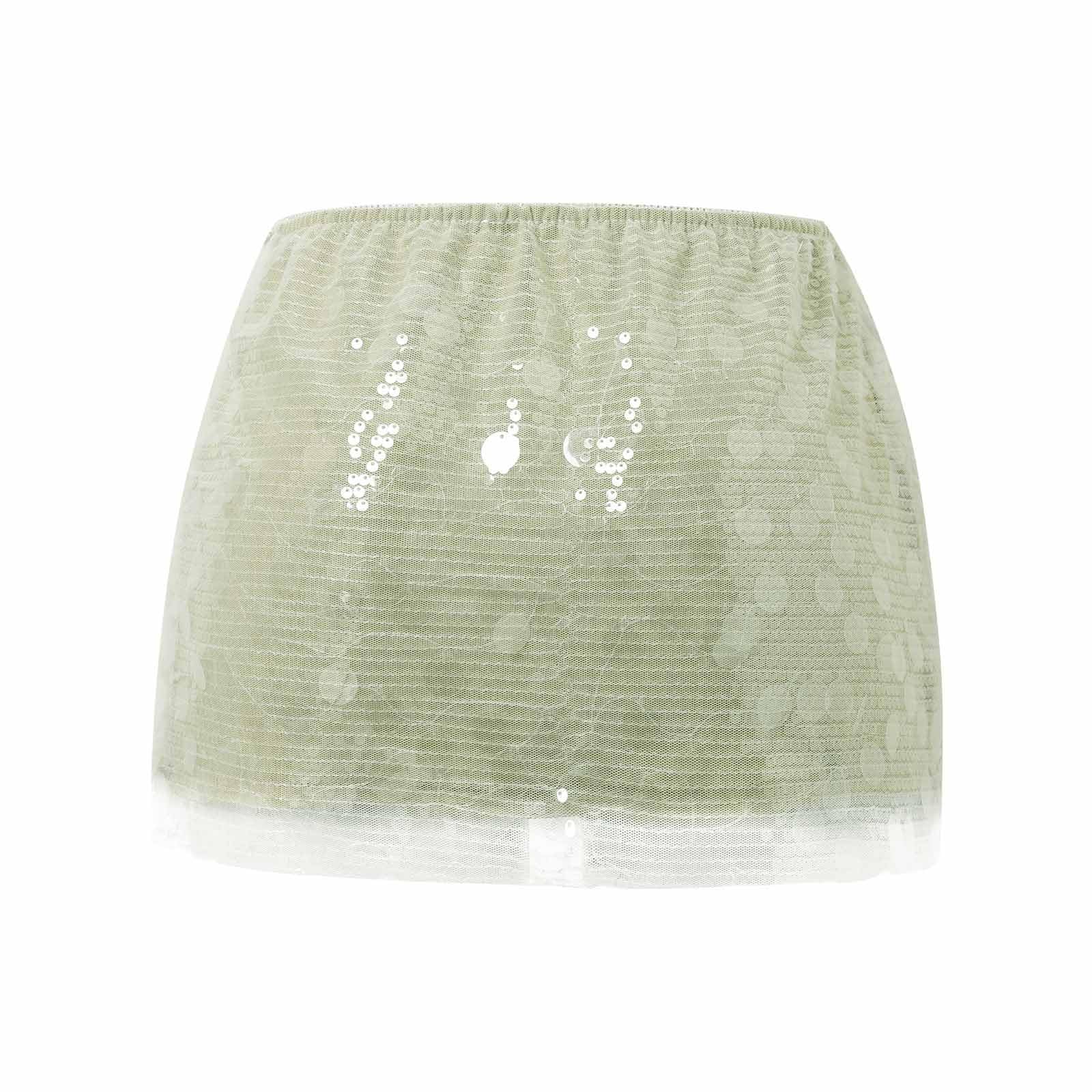 Women's Sequin Skirt, Stretchy Sparkly Glitter Mini Skirt with High Waist Concert Outfit Sexy Micro Skirts Summer Dance Going Out Holiday for Club Streetwear