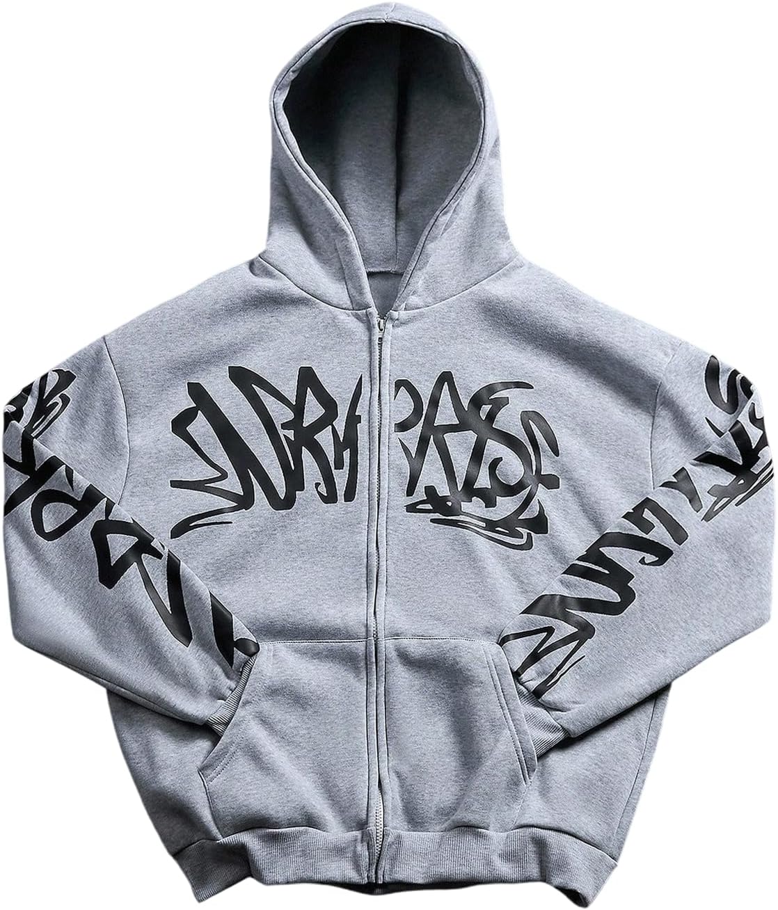 Men's Zip Up Hoodie Sweatshirt Graphic Long Sleeve Hooded Jackets Outerwear