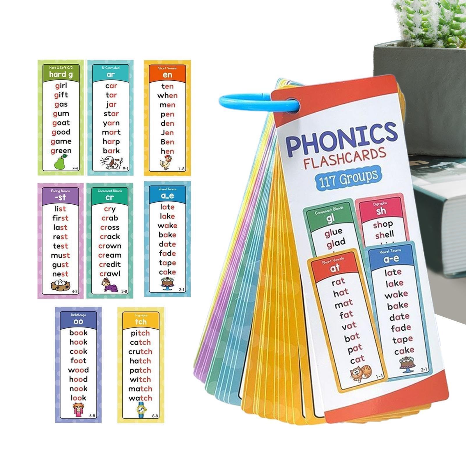 Tarjetas de palabras visuales con 60 piezas de juegos educativos para aprender a leer 8