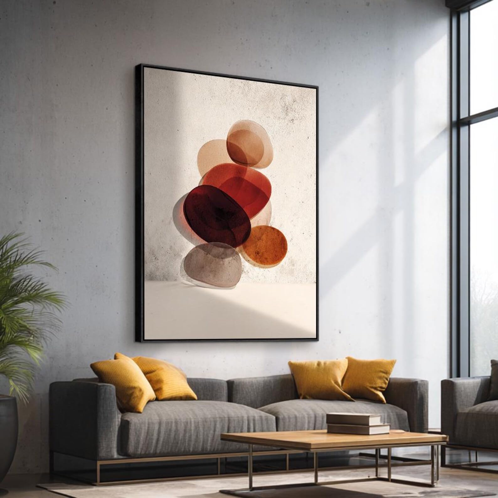 Large Japandi Canvas Wall Art, Wabi Sabi Abstract Painting, Portrait Buddhism Canvas, Natural Decor Pictures，Home Decor(60x90cm/Frameless)