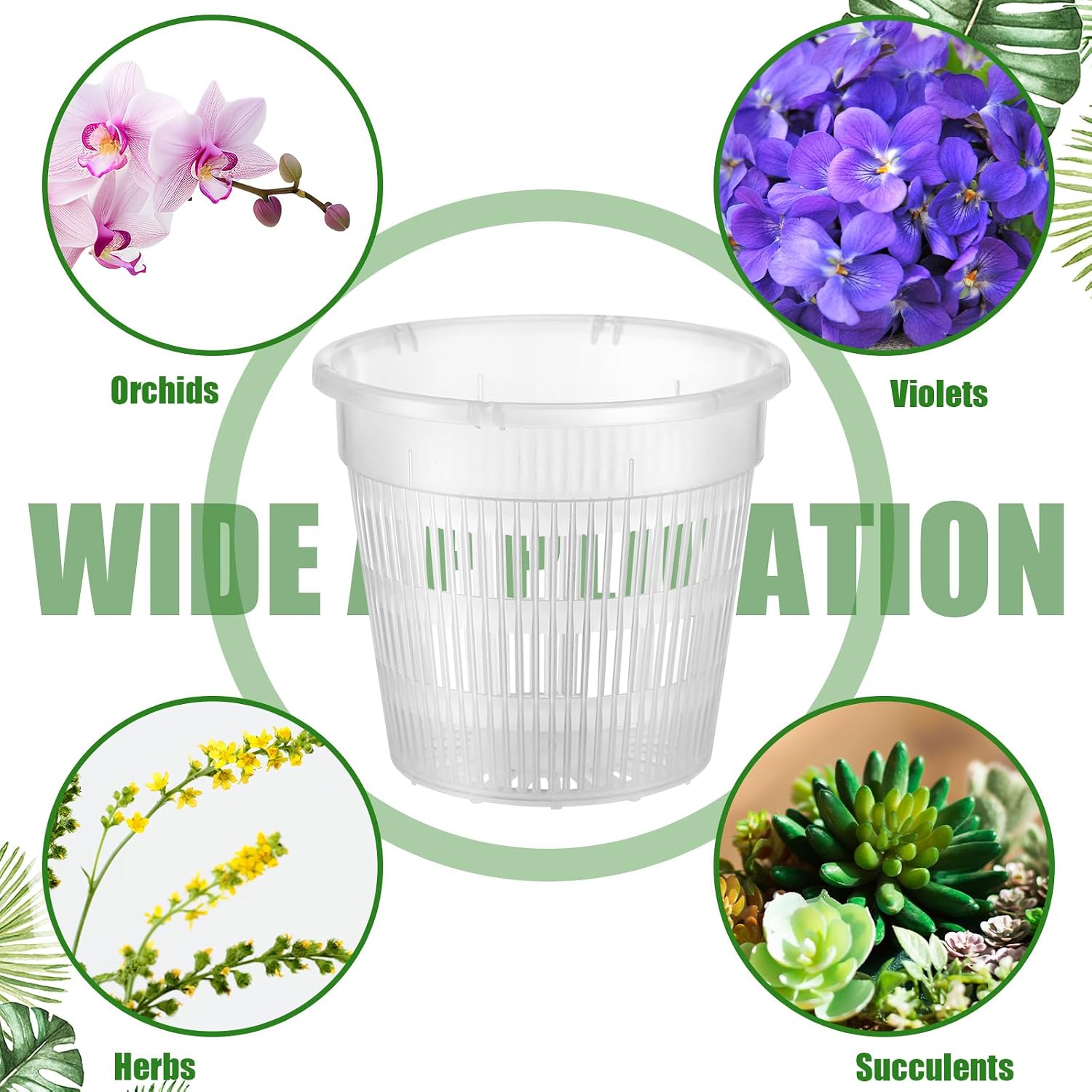Zhehao 30 Pieces Orchid Pots with Holes and Saucers Clear Plastic Orchid Pots for Repotting Plastic Flower Plant Pot Breathable Slotted Orchids Planter for Indoor Outdoor Garden(4.5 Inch)