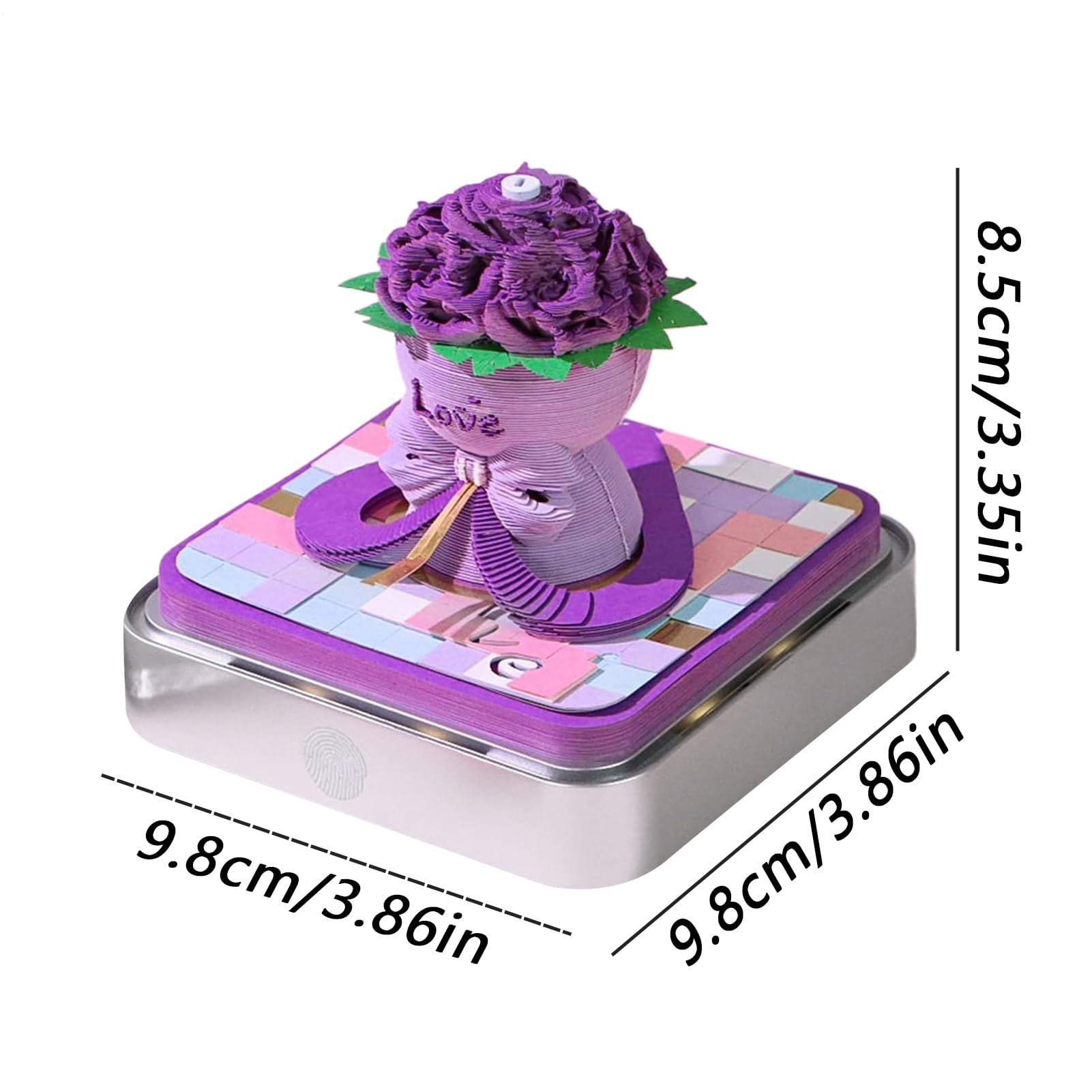 3D Memo-Block Time Piece Kalender 2026 3D Abreißblock Papier Kunst | Abreißbarer Schnitzblock Mit LED Beleuchtung Und Acrylgehäuse Für Weihnachten Einzug Dankbarkeit