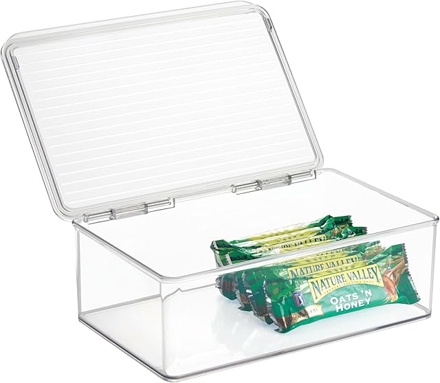 iDesign Stackable Storage Box for Kitchen, 18.25cm x 27.25cm x 9.5cm, Clear, 63132