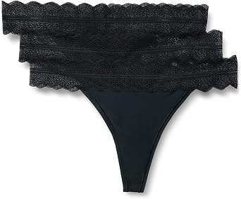 Calvin Klein Womens Micro With Lace Band Thong Panty