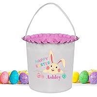 Vista 21 de Canastas de Pascua para niños y niñas, cesta de Pascua personalizada para niños, cesta de caza de Pascua, cesta de huevos de Pascua, cestas vacías