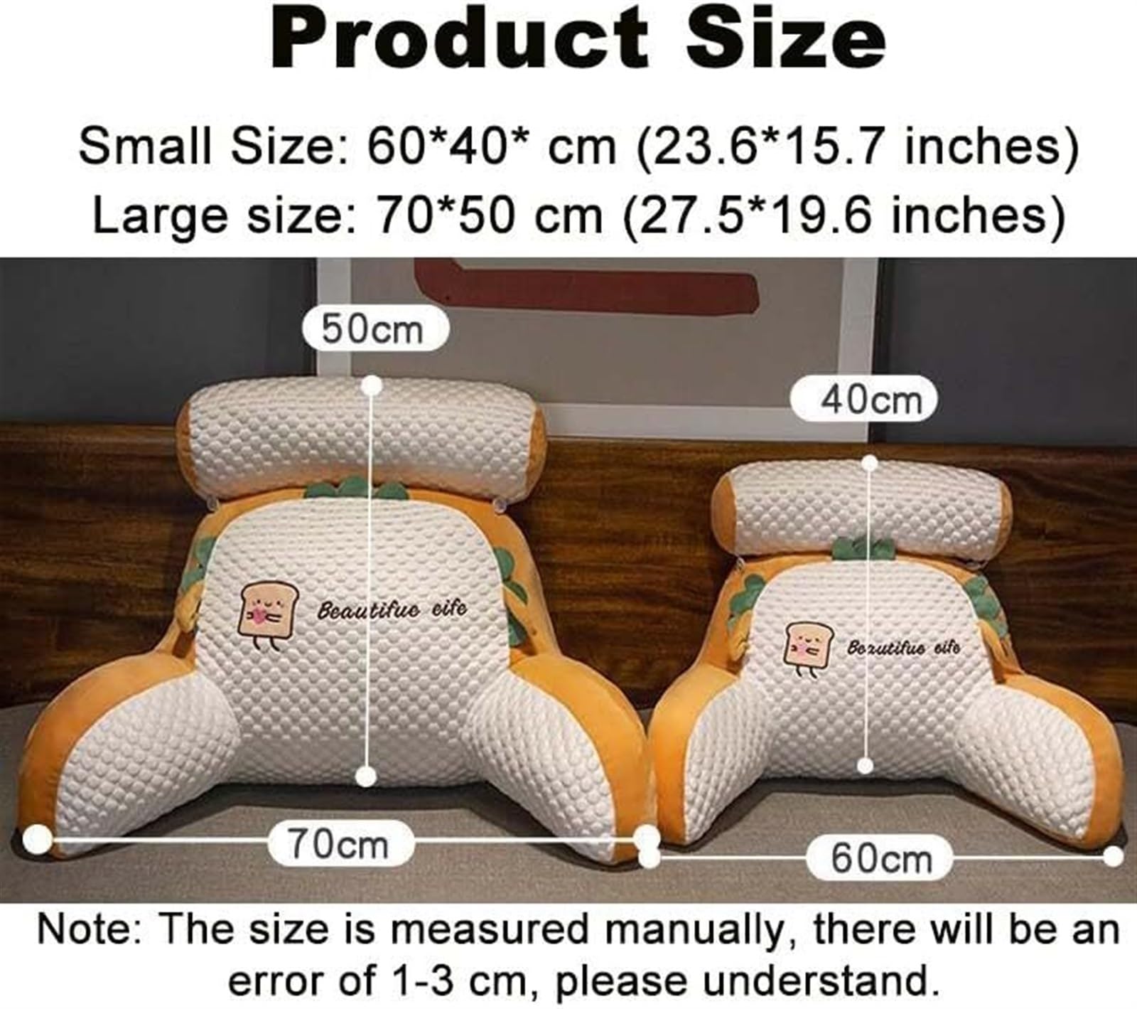 poduszka pod plecy, Poduszka lędźwiowa z podparciem pod ramiona, oddychająca, relaksująca poduszka do siedzenia(Orange,70 * 50cm)