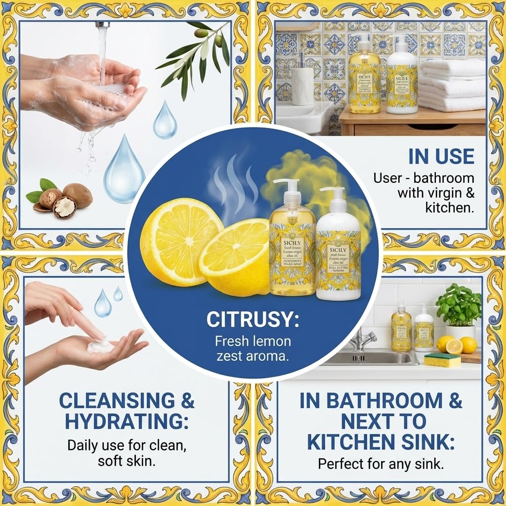 Greenwich Bay Trading Company Sicily Soap and Lotion Set 16oz Size