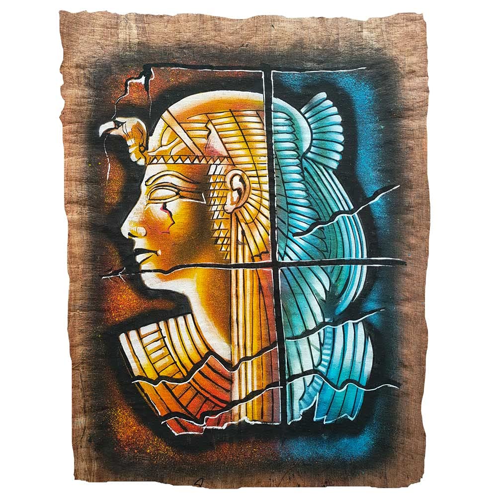 Papyrus égyptien authentique 33x43cm peinture artisanale égyptienne fait main