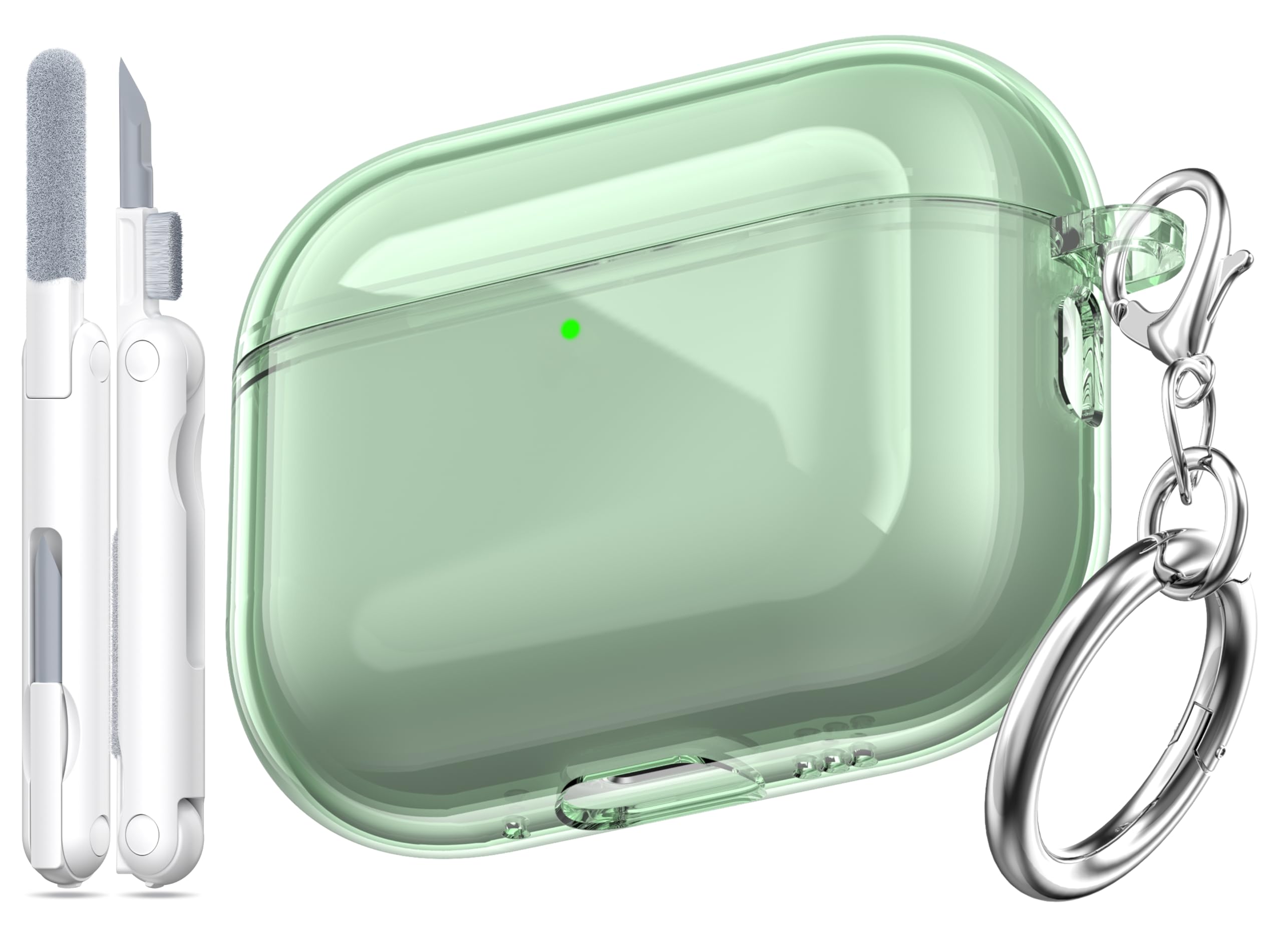 MHYALUDO for Airpods Pro 2nd/1st Generation Case Cover, Compatible with Airpods Pro Case 2nd Gen USB C Charging Port, Clear Soft Transparent Military Grade Shockproof Cover, Clear White — view 50