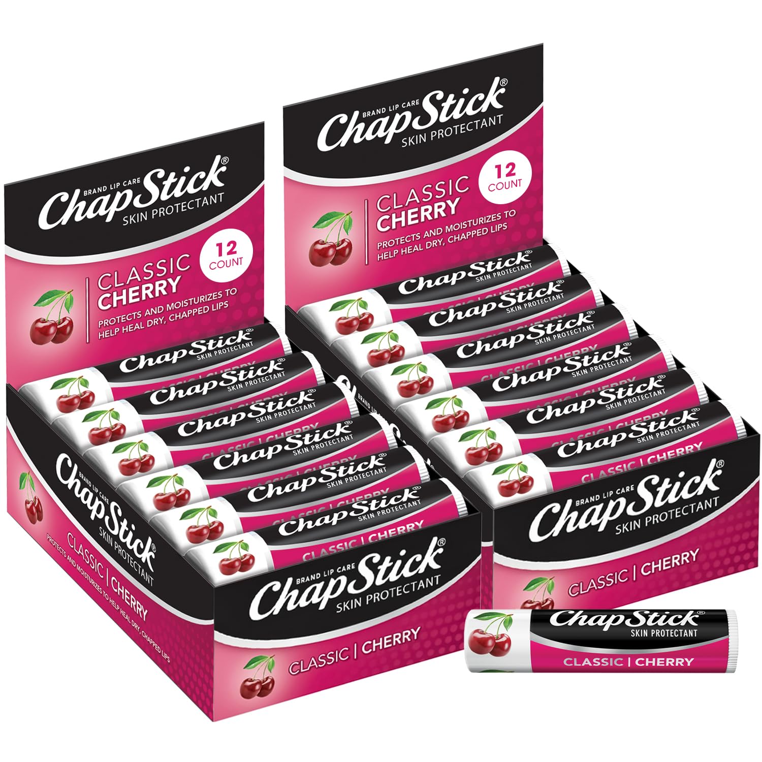 ChapStick Bulk Cherry Lip Balm 24-Count Fruity Sweet Lip Moisturizer for Dry Lips 0 15 Ea