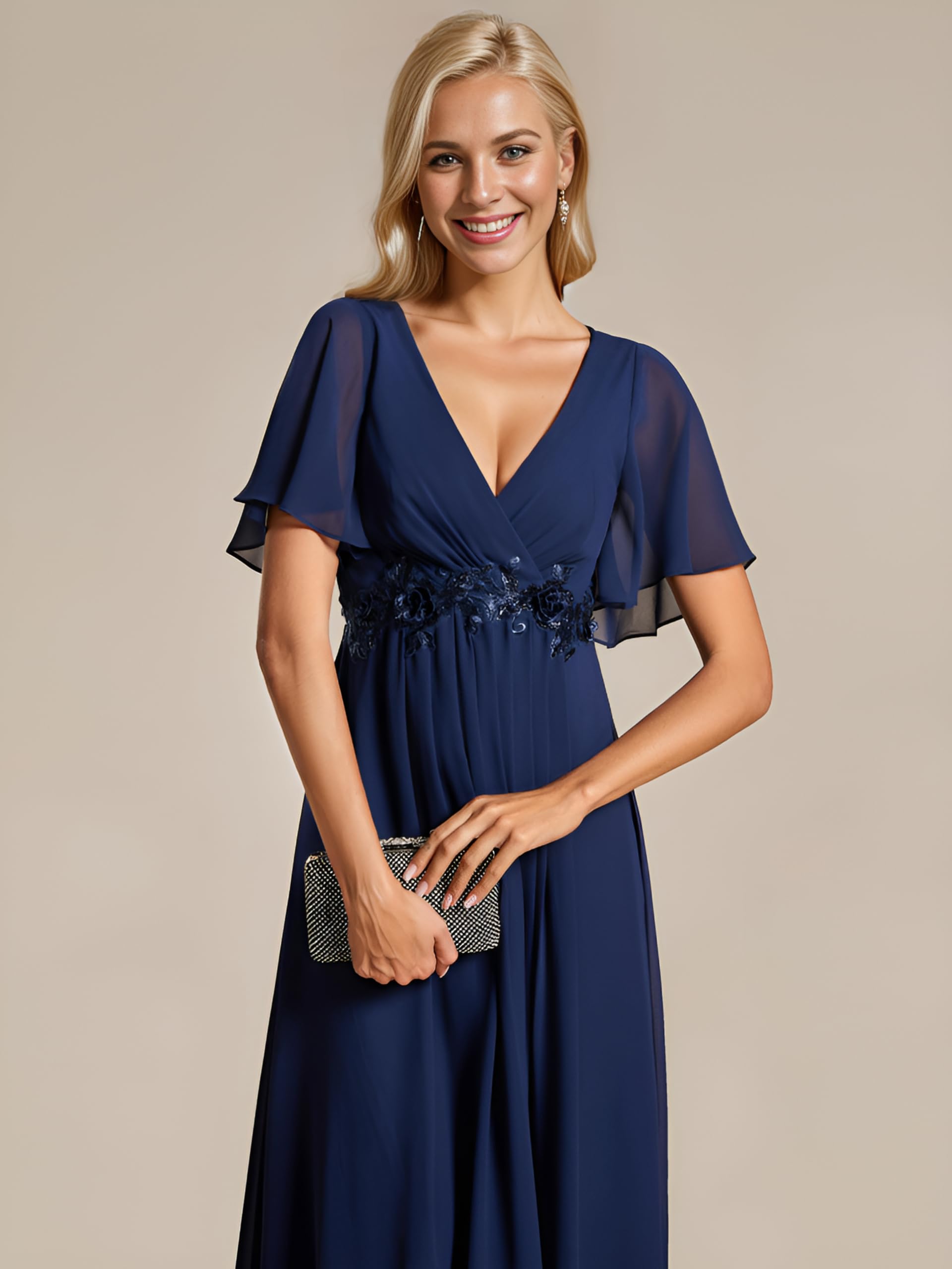 Ever-Pretty Abendkleider Damen Elegant für Hochzeit Knöchellang Hochzeitsgäste Kleid Cocktailkleid Festliche Kleider EG02093