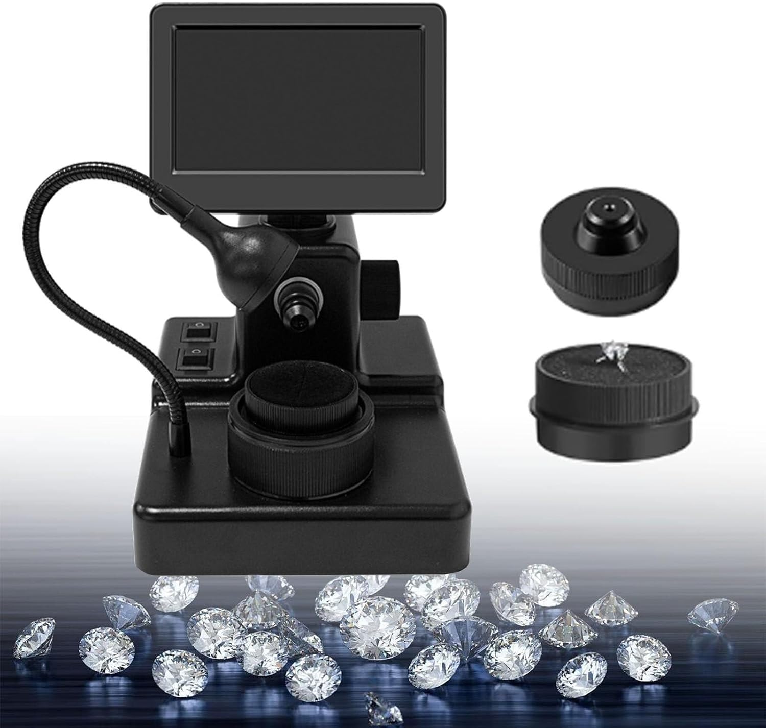 Diamond Girdle Microscope 4.3 Inch, 1000x HD Code Viewer, Special Testing Instrument for Jewelry Diamonds