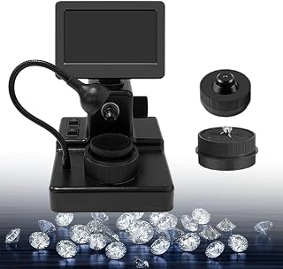 LCD Screen Diamond Girdle Microscope 4.3 Inch, Diamond Girdle Code Viewer, 1000x Diamond Hd Special Testing Instrument for Jewelry Diamonds