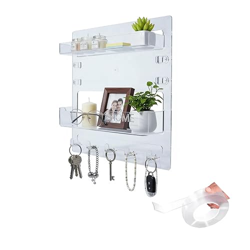 Bedside Shelf with Nanotape, No Drill Wall Mounted Organizer for