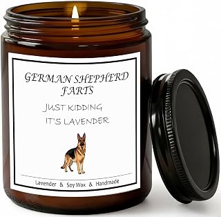 OSHINE German Shepherd Gifts,Lavender Scented Naturalsoy Candle, Long Lasting 40 Hour Burn, Perfect Gifts for Women and Dog Lovers