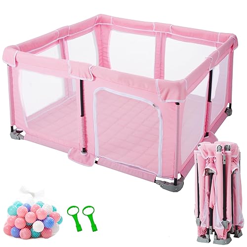 Miniatura 9 de Corralito plegable para bebés, corralitos para bebés y niños pequeños, área de juegos de seguridad para interiores y exteriores, patio de juegos