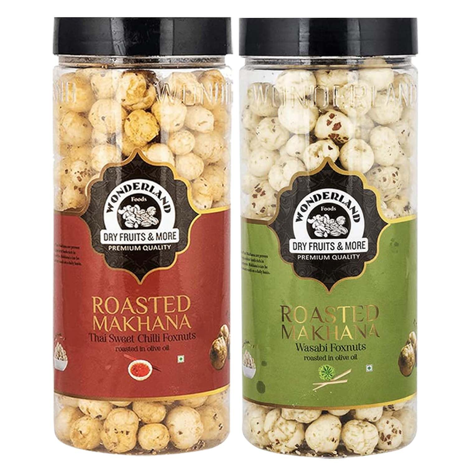 WONDERLAND FOODS Roasted & Flavoured Makhana (Foxnut) I Thai Sweet Chilli & Wasabi 100g X 2 I Foxnut 200g Jar Combo Pack (B07NJSYHH6) Amazon Price History, Amazon Price Tracker
