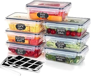 7 x 840ml Boîte Conservation Alimentaire, Sans BPA, Boîte Alimentaire Set, Plastique Boîte Hermetique Alimentaire, 100% Étanche, Adaptés au Micro-ondes, au Congélateur et au Lave-vaisselle