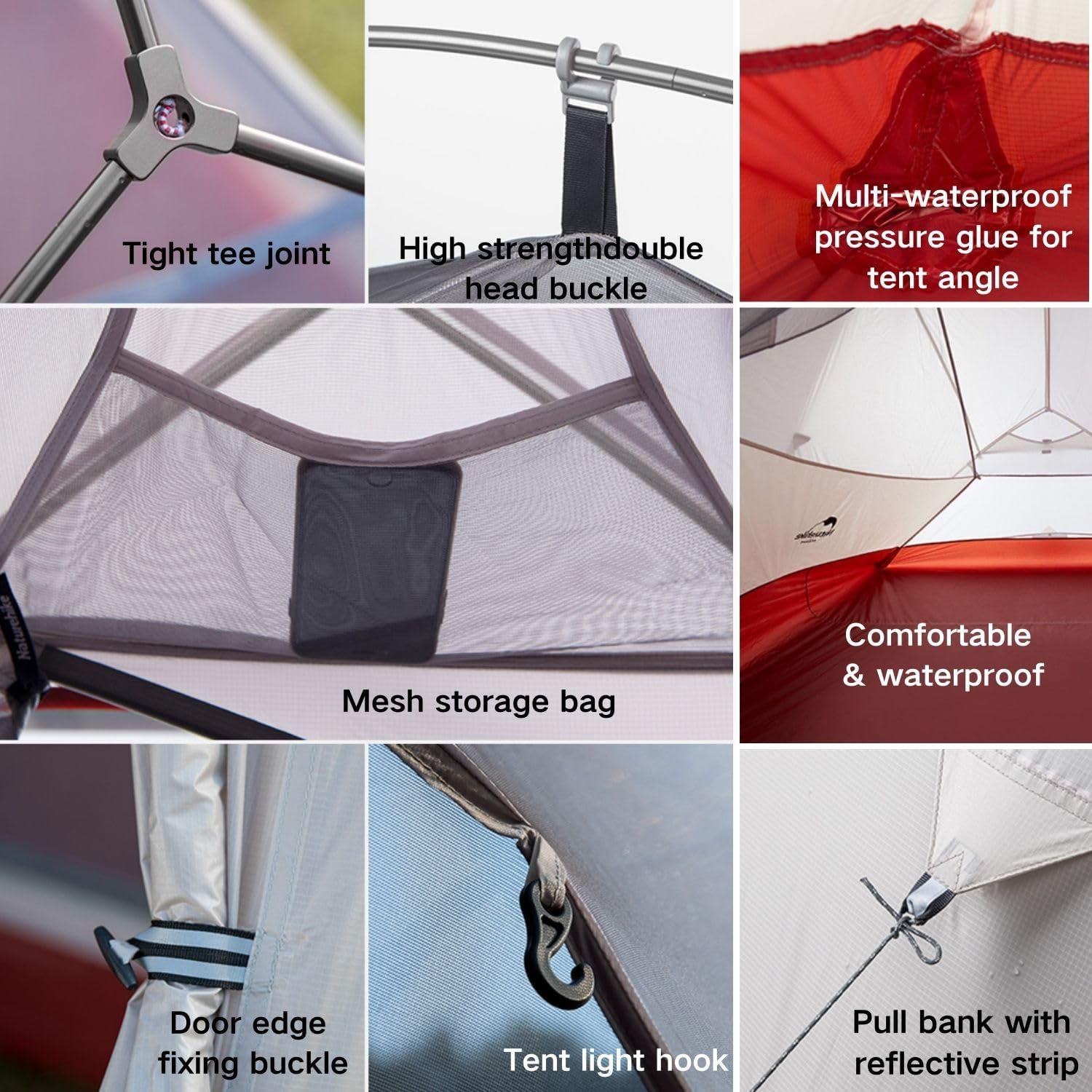 Naturehike 1/2/3Person Lightweight Camping Tent, Waterproof Tent with Inner Tent&Ground Cloth Mat, Portable Backpacking Shelter for Outdoor