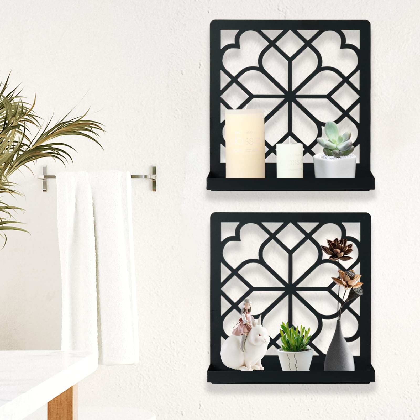 2 Packs Metal Wall Candle Sconce Holders Retro Wall Art Decor Farmhouse Rustic Sconces Wall Mount Set of Two Aesthetics Minimalist Wall Hanging with