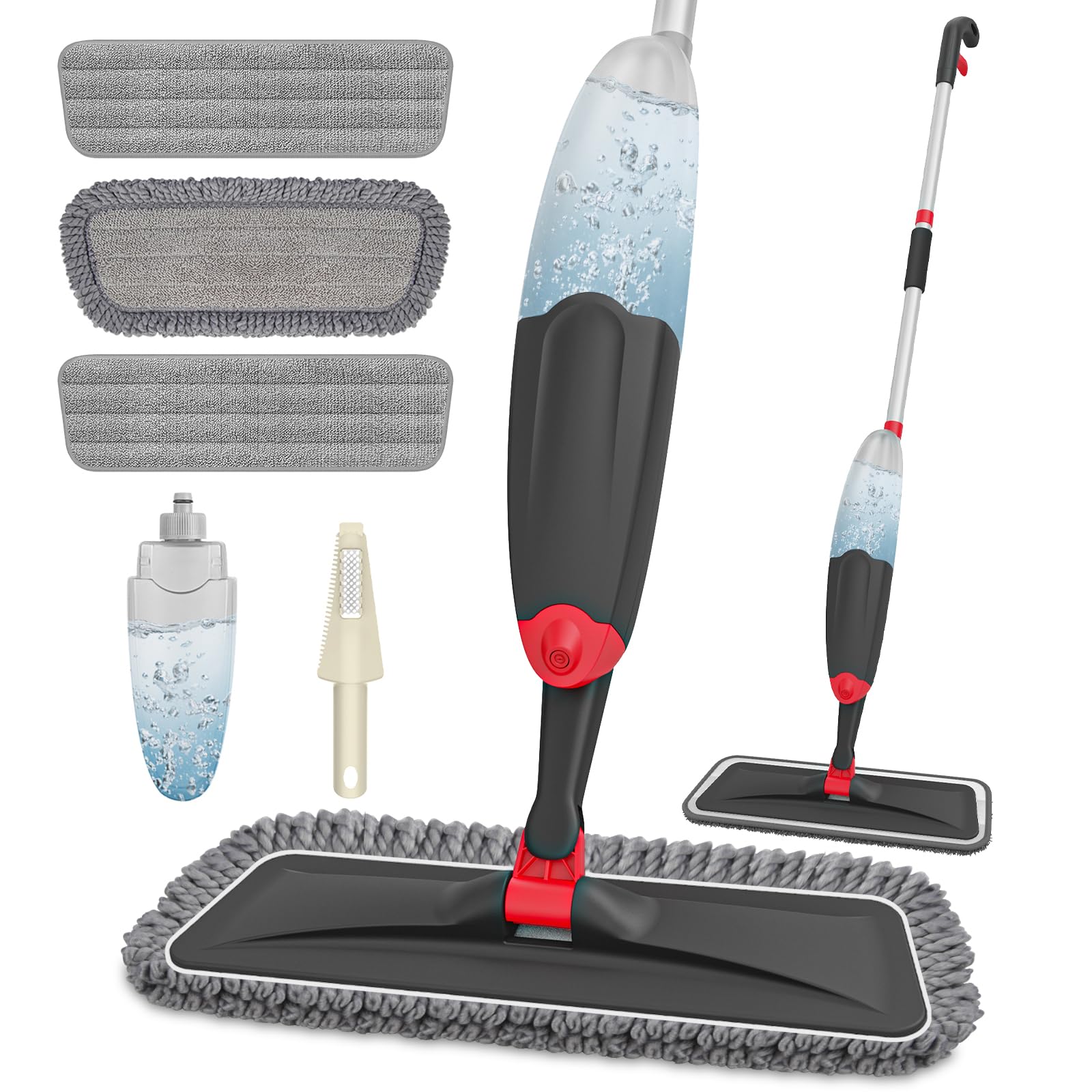 Hardwood Floor Mop &amp; 3 Washable Pads for Cleaning Floors: Wet Mop Spray Mop