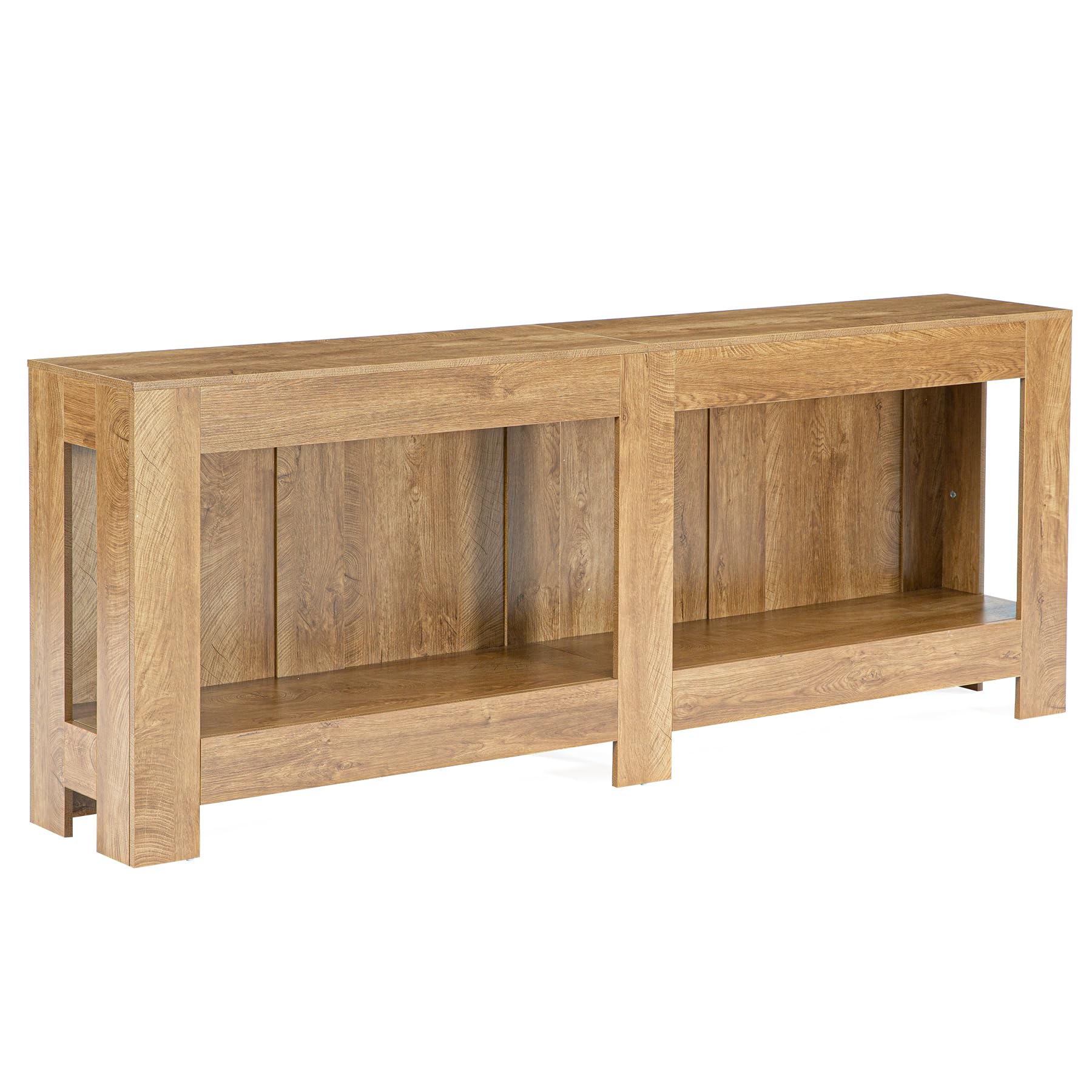 Tribesigns Konsolentisch mit Stauraum 200cm, Landhaus-Stil, Flur Wohnzimmer | Holz, einfache Montage, platzsparend, für hinter Sofa oder Flur, 200 cm breit, Stauraum, rustikales Braun