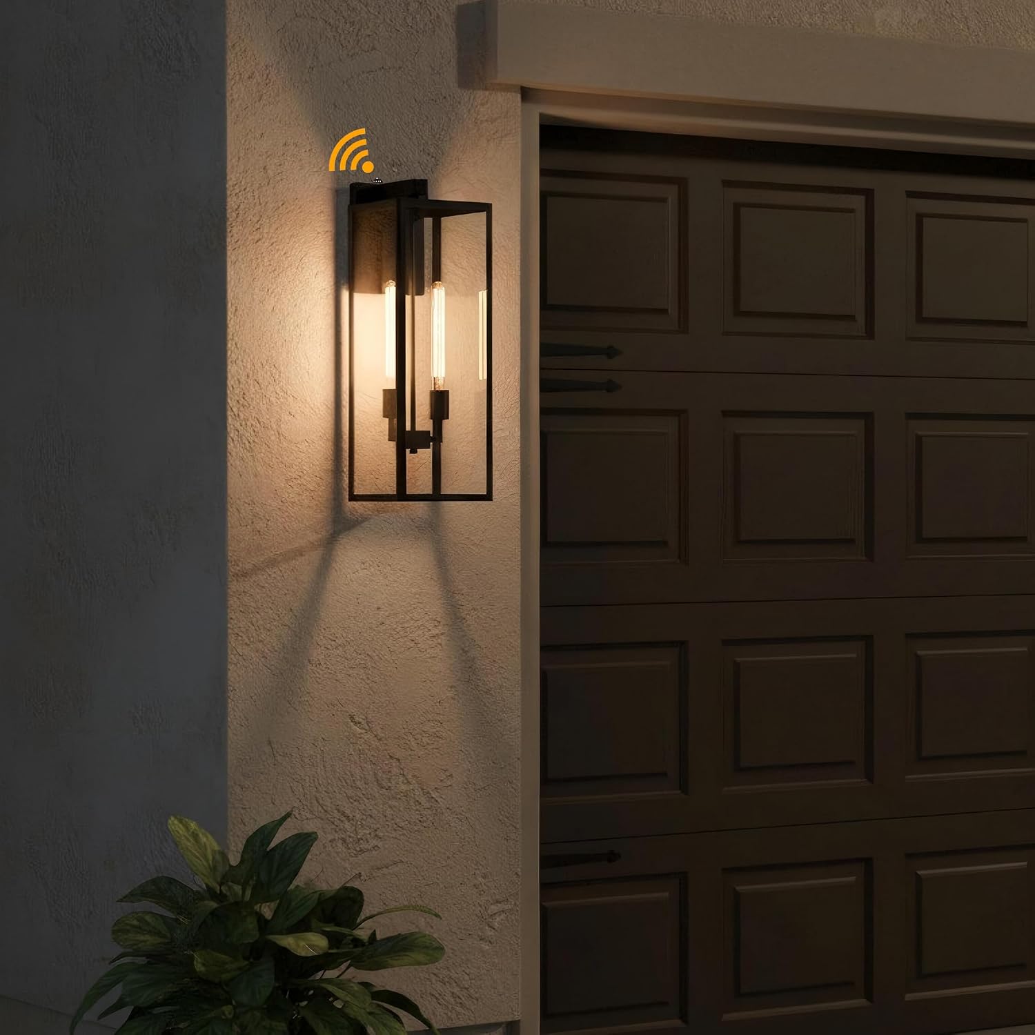 1 Pack 25 Inch Large Outdoor Wall Light Dusk to Dawn,2-Light Outdoor Porch Lanterns Extra Large 2-bulb Outside Wall Sconce with Dusk to Dawn Sensor Outdoor Lighting Photocell Exterior Light 2-Bulb,E26