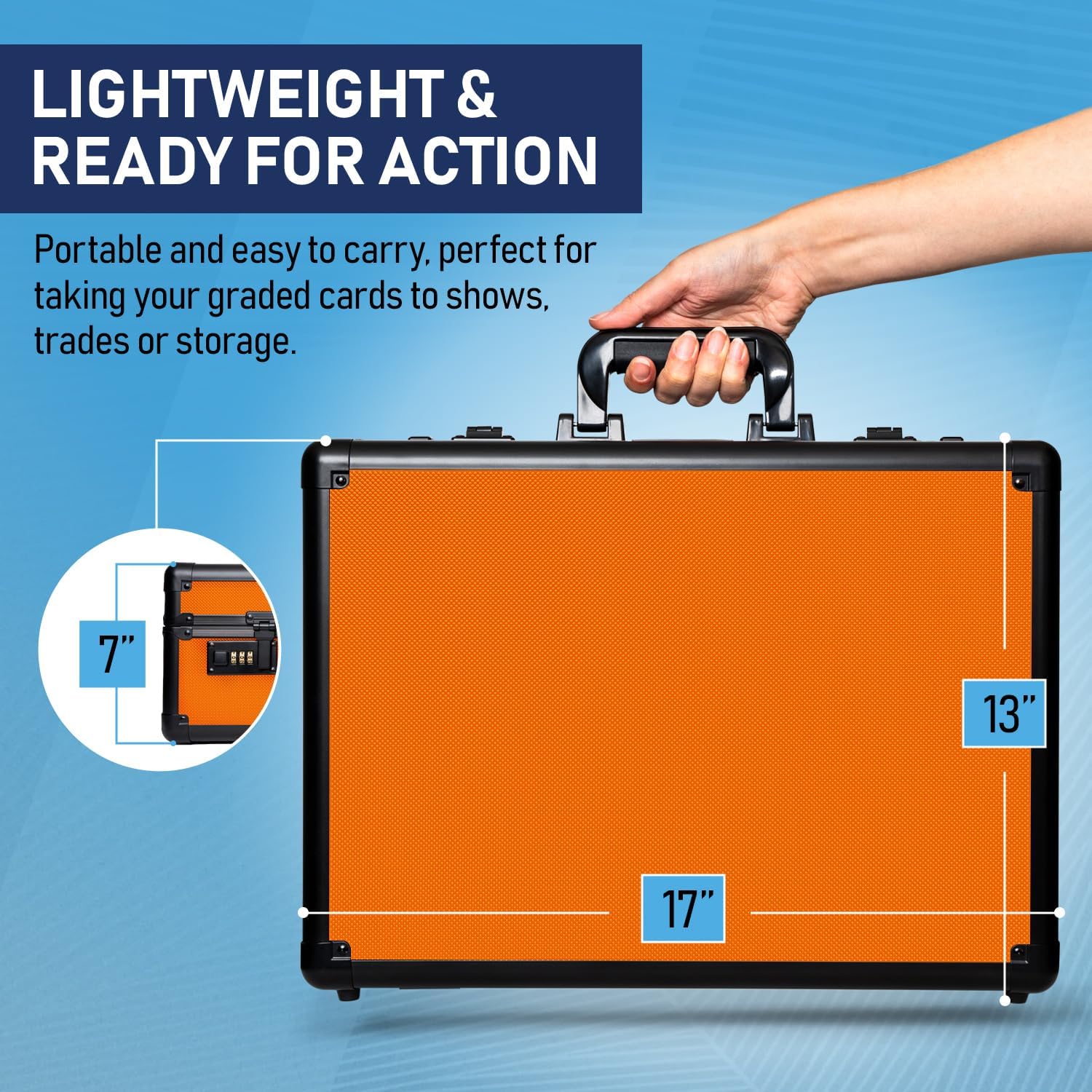 Premium 4 Row PSA Slab Case For Graded Cards | 168 Graded Card Case Storage Box For PSA, BGS, SGC & More. Sports, Baseball, Football, Trading, TCG Collector Slab Storage Box Top Loader Holder.