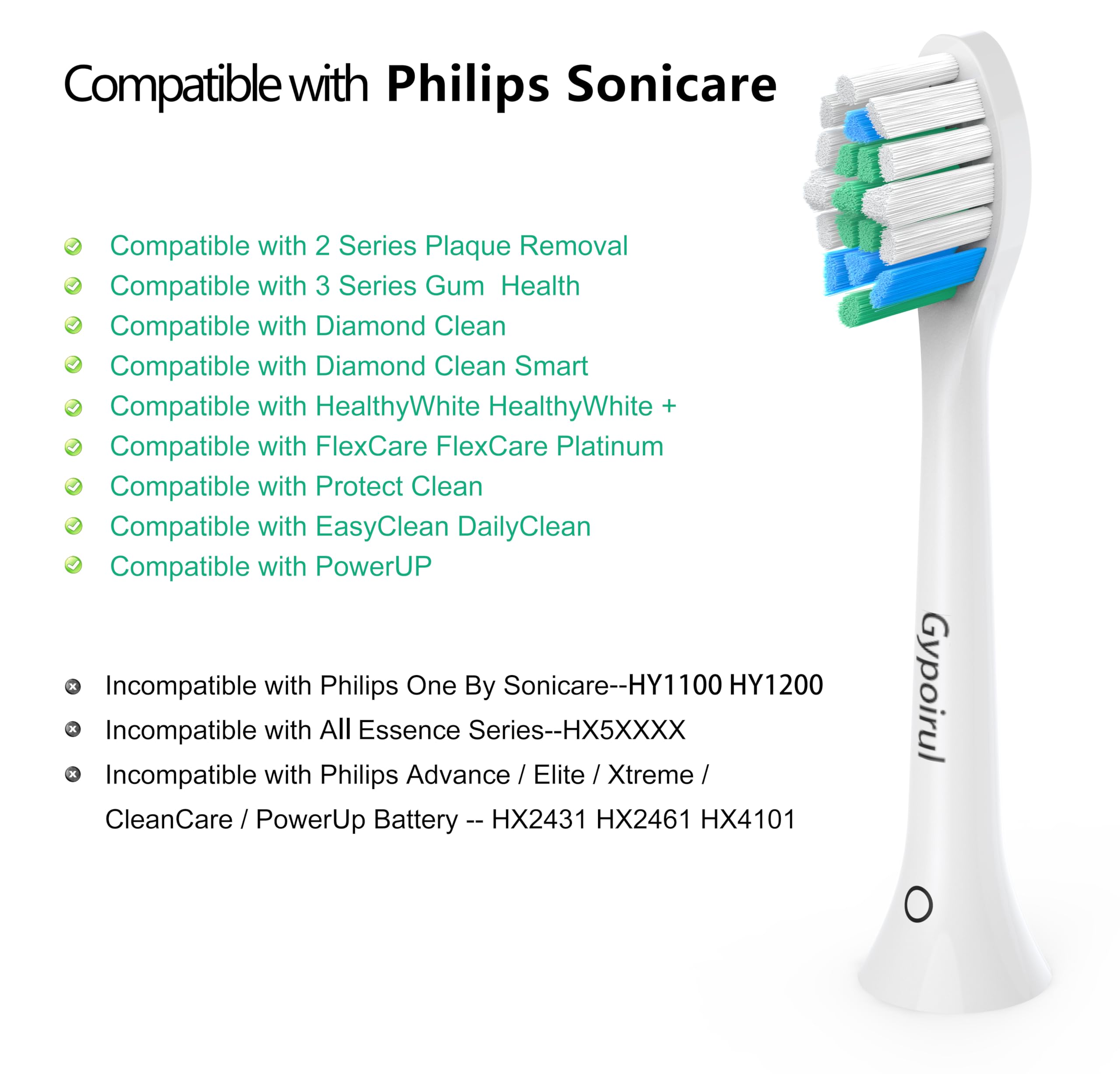 Cabezales de repuesto para cepillo de dientes Philips Sonicare, paquete de 10, cabezal de cepillo eléctrico para C3 C2 C1 4100 5100 6100 HX9023 G2 W Control óptimo de placa