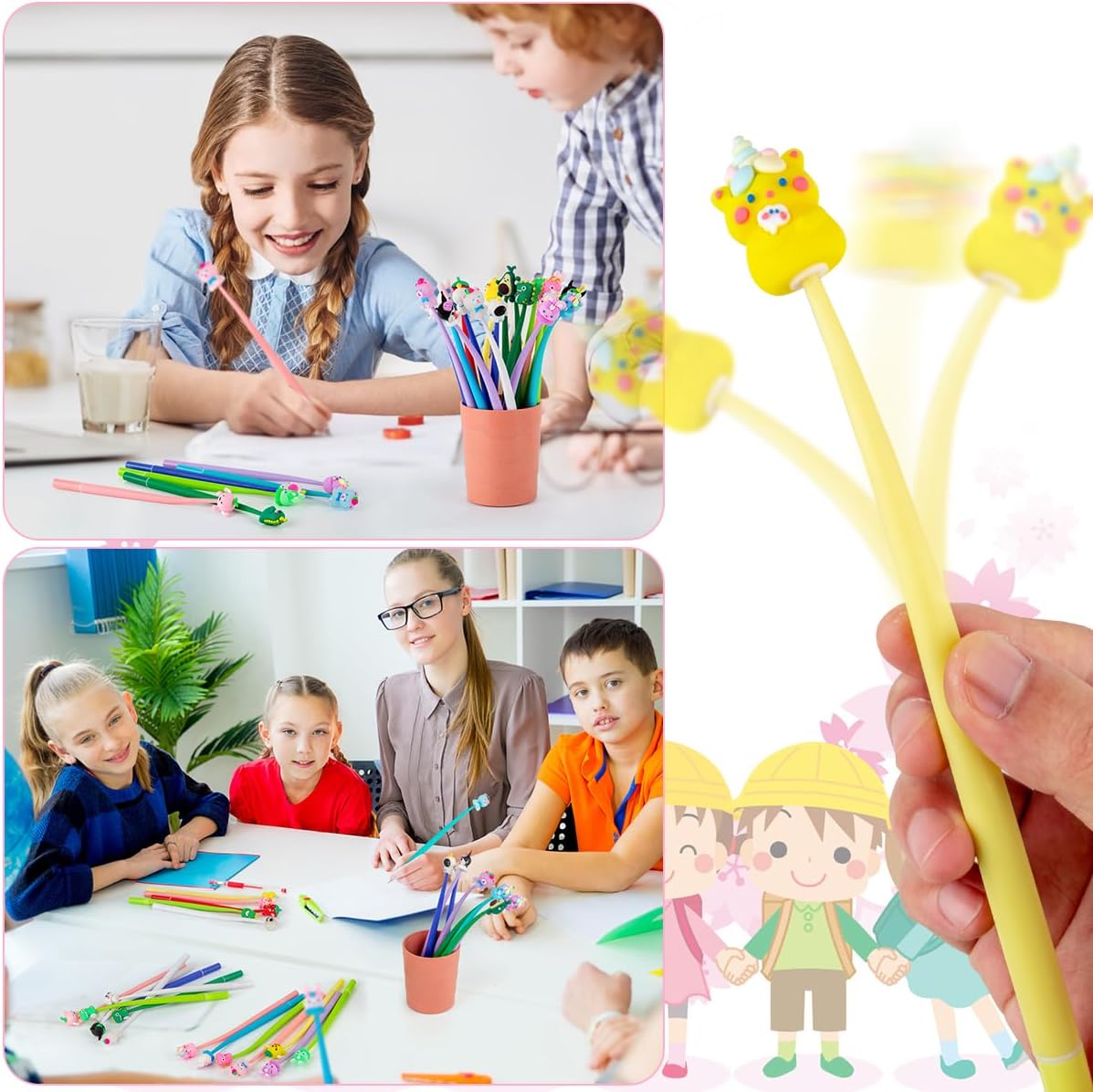 30 Squishy Pens Kids Cute Fun