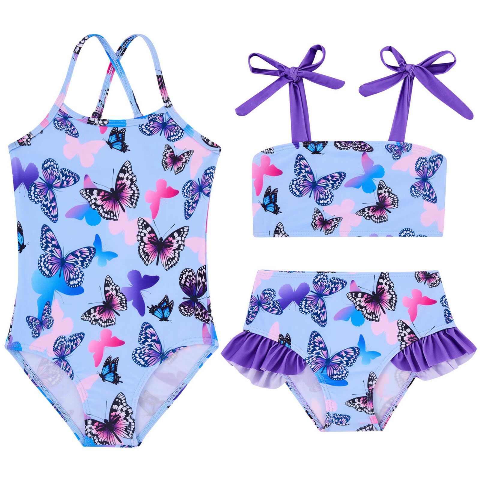 kids4ever Mädchen Badeanzug Bikini Set 2 Teilig Zweiteiliges Set Badebekleidung Strandbadeanzug für Kinder 2-7 Jahre