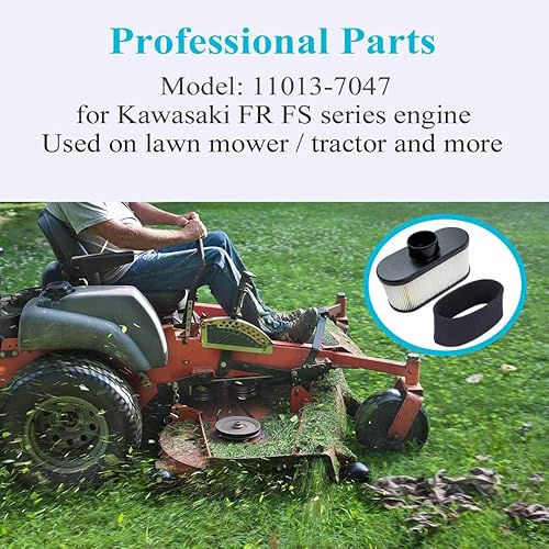 Miniatura 3 de HOODELL Paquete de 2 filtros de aire 11013-7047 con filtro previo, para Kawasaki FR651V FR691V FR730V Motor Hustler Husqvarna Gravely Lawn Mower