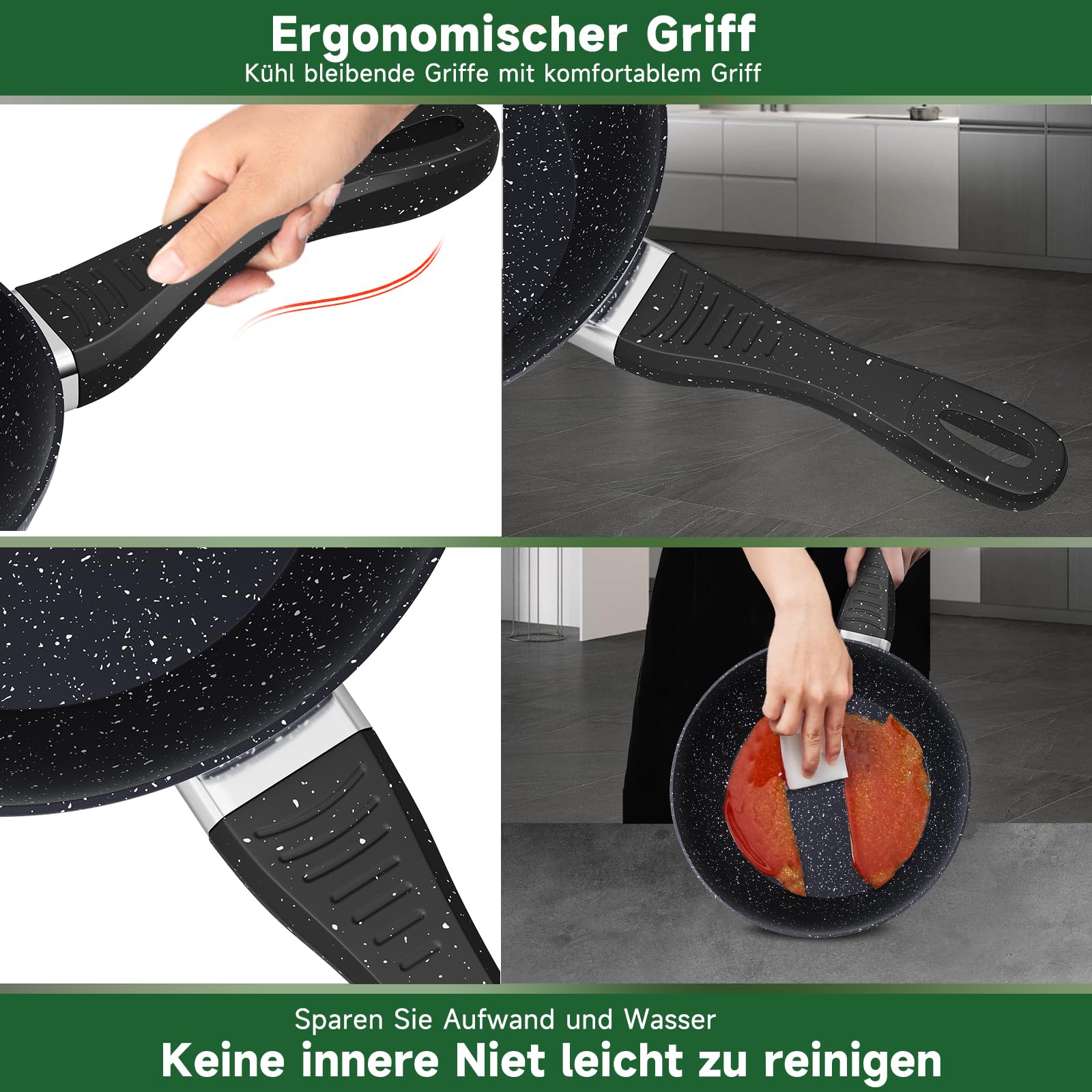Scheffler kookpan 20 cm, 2,2 l, met glazen deksel, stoofpan met anti-aanbaklaag, braadpan, inductie, gegoten aluminium, 2 siliconen greepbescherming, vaatwasmachinebestendig, voor alle warmtebronnen Scheffler kookpan 20 cm, 2,2 l, met glazen deksel, stoofpan met anti-aanbaklaag, braadpan, inductie, gegoten aluminium, 2 siliconen greepbescherming, vaatwasmachinebestendig, voor alle warmtebronnen