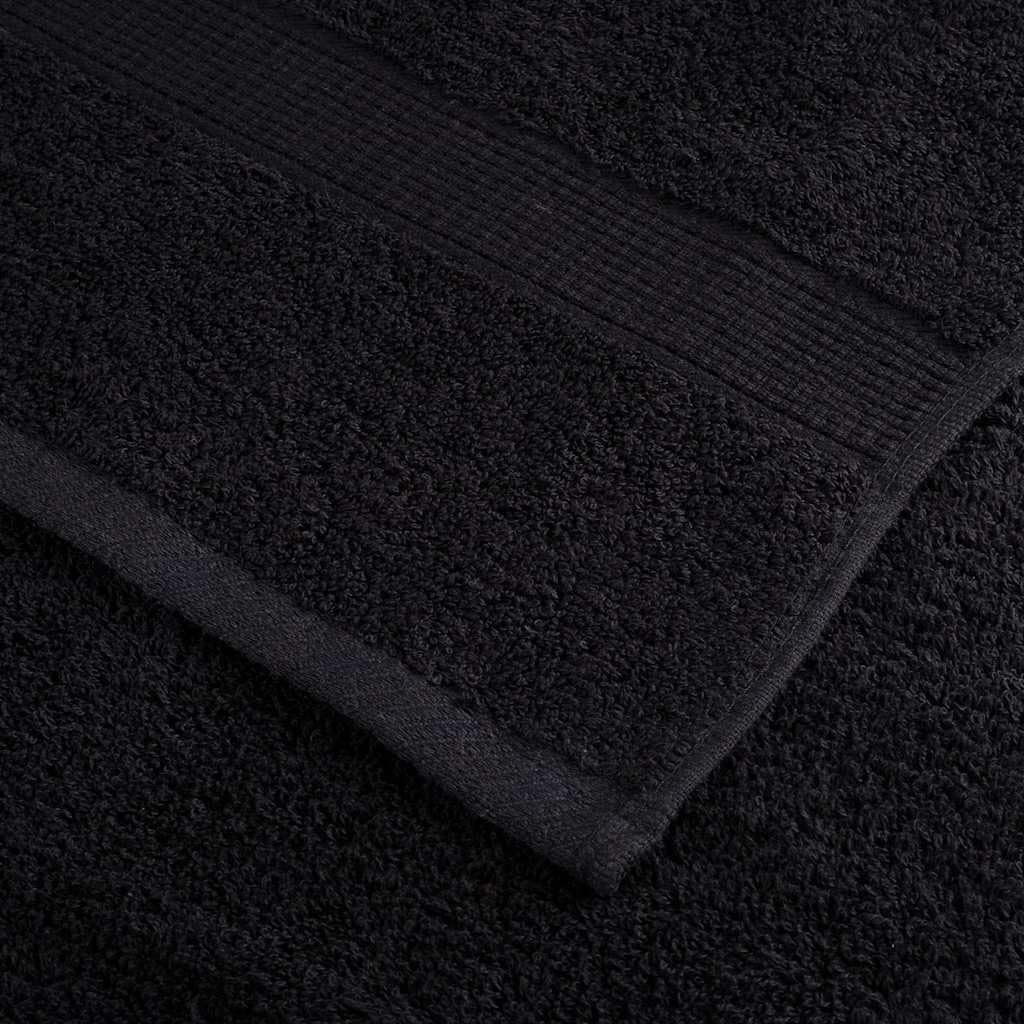 vidaXL Toalla de Invitado SOLUND 25 pcs Negro 70 x 140 cm 550 gsm, Juego de Toallas de Algodón Modernas, Toallas Rectangulares, Suaves, Resistentes, para Huéspedes, Decorativas