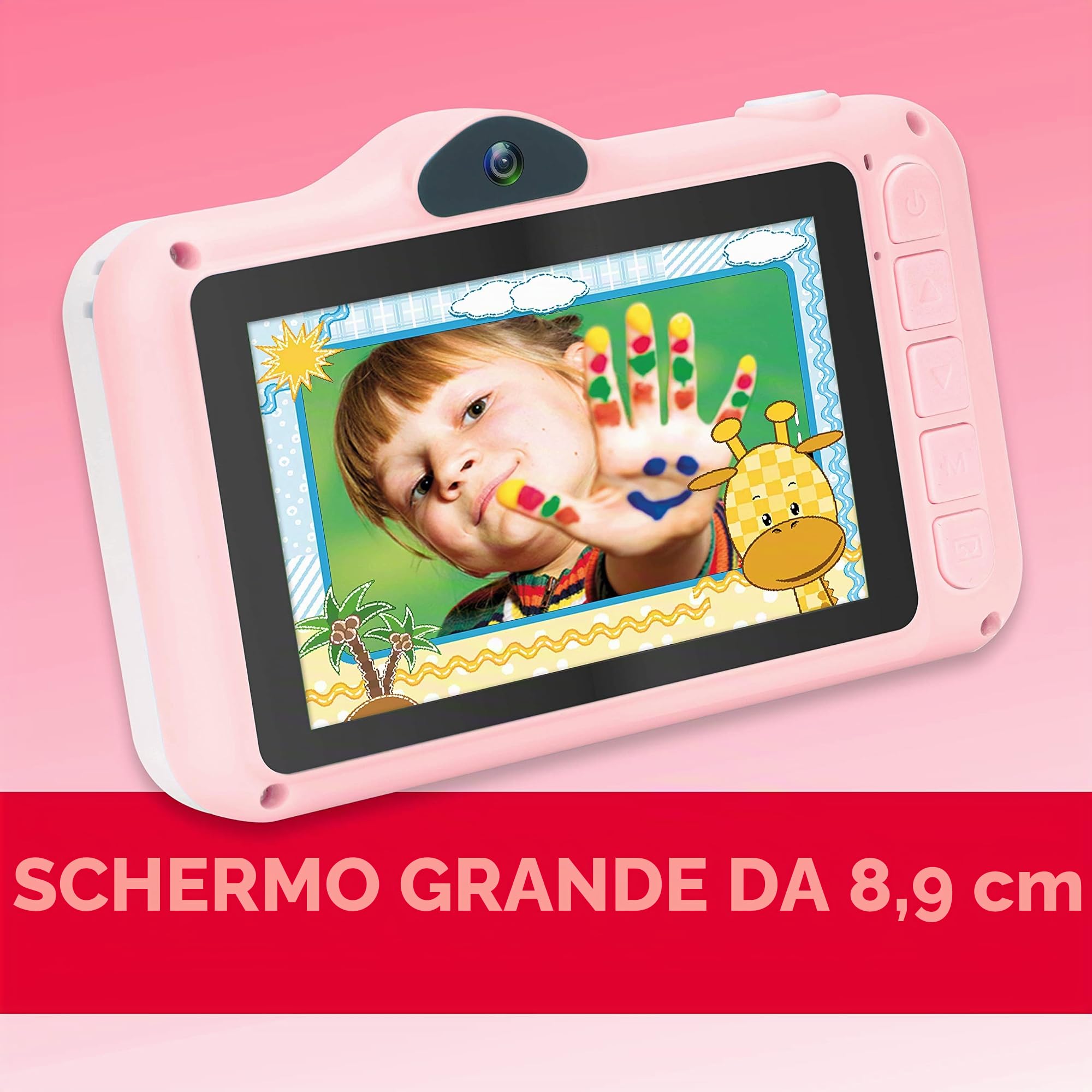 AgfaPhoto Macchina fotografica bambini | Realikids Cam 2 HD digitale per bambini con slot per schede SD | Batteria al litio e design ergonomico | Rosa fotocamera bambini con solida impugnatura