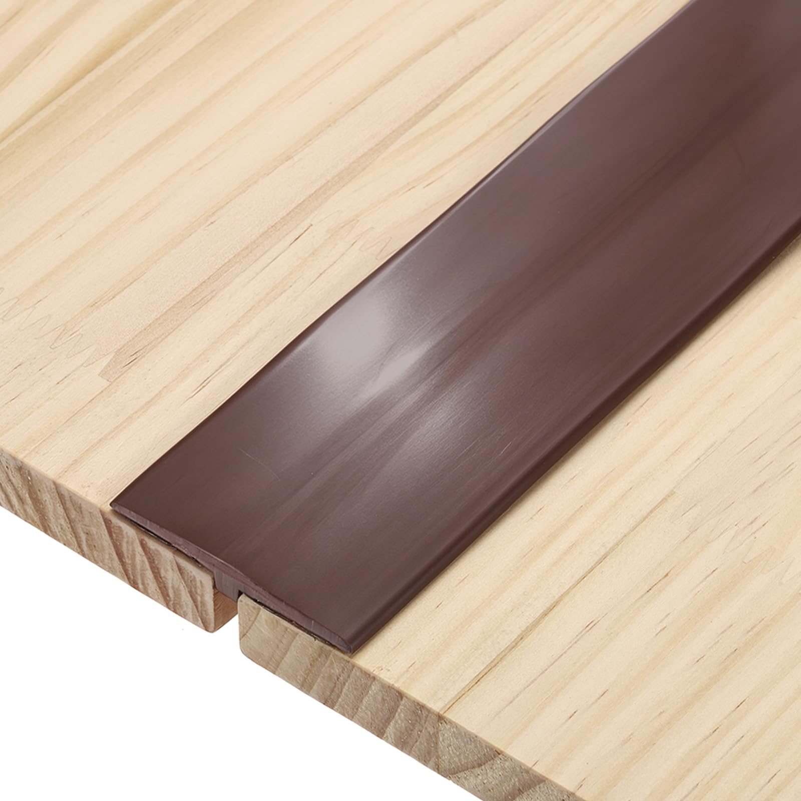 sourcing map T-Molding Transition Strips, 1M x 5cm (L x W) PVC Floor Flat Divider Strip Self Adhesive Vinyl Flooring Edging Trim for Joining Floor Gaps Doorways, Coffee
