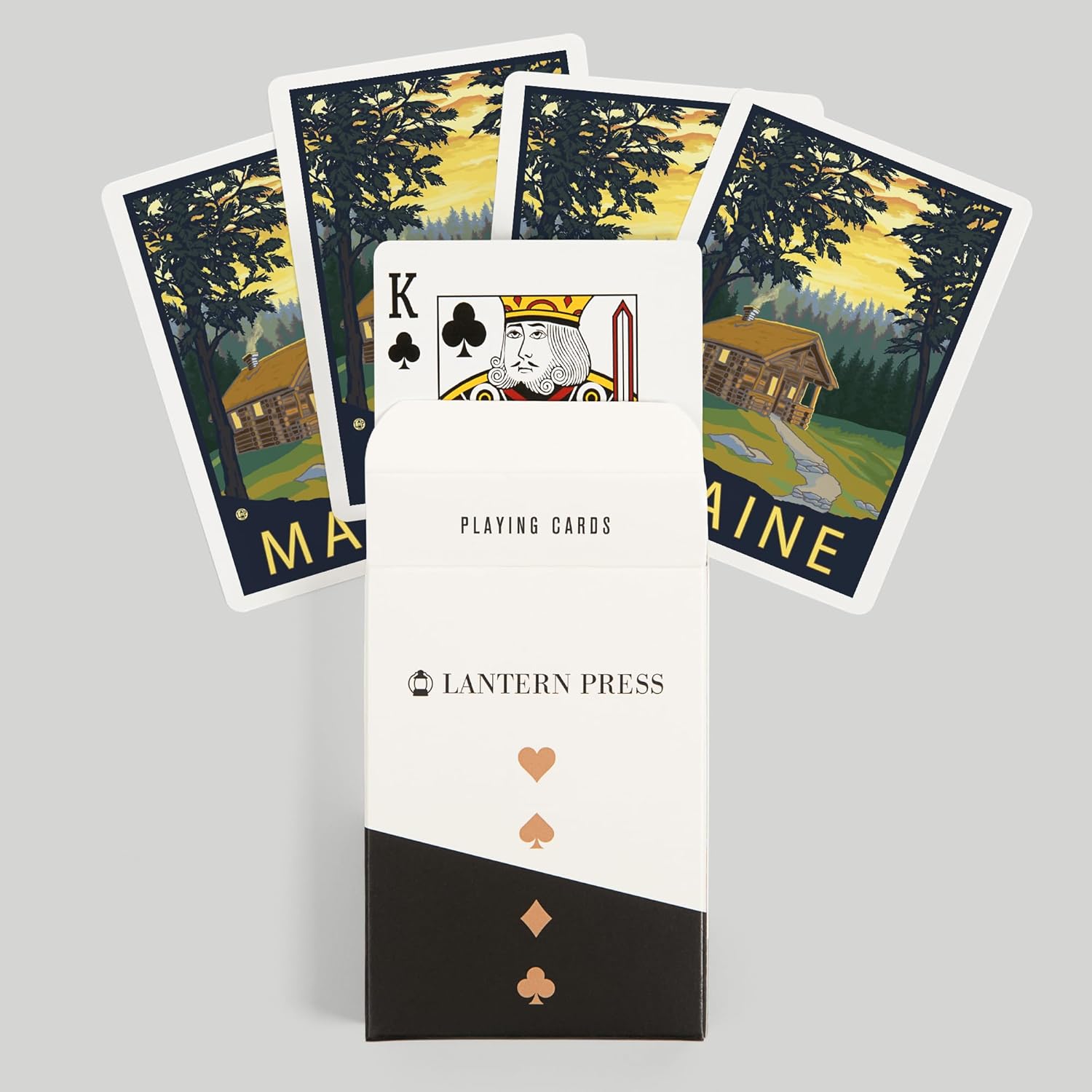Lantern Press Cabin Scene, Maine, 52 Playing Cards for Adults, Poker Size Card Deck