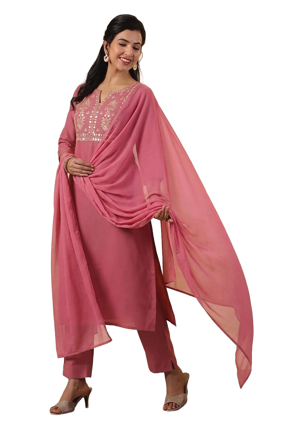 Janasya Women's Cotton Blend Yoke Embroidered Straight Kurta Set - Review, Price and Buying Guide