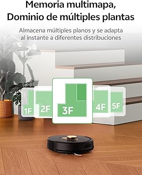 Vexilar W9 Robot Aspirador y Fregasuelos,Potente Succión de 5000Pa, Robot Aspirador con Navegación Láser, Mapa Inteligente Multicapa, Larga Autonomía, Adecuado para Suelo, Alfombras, Pelo de Mascotas5